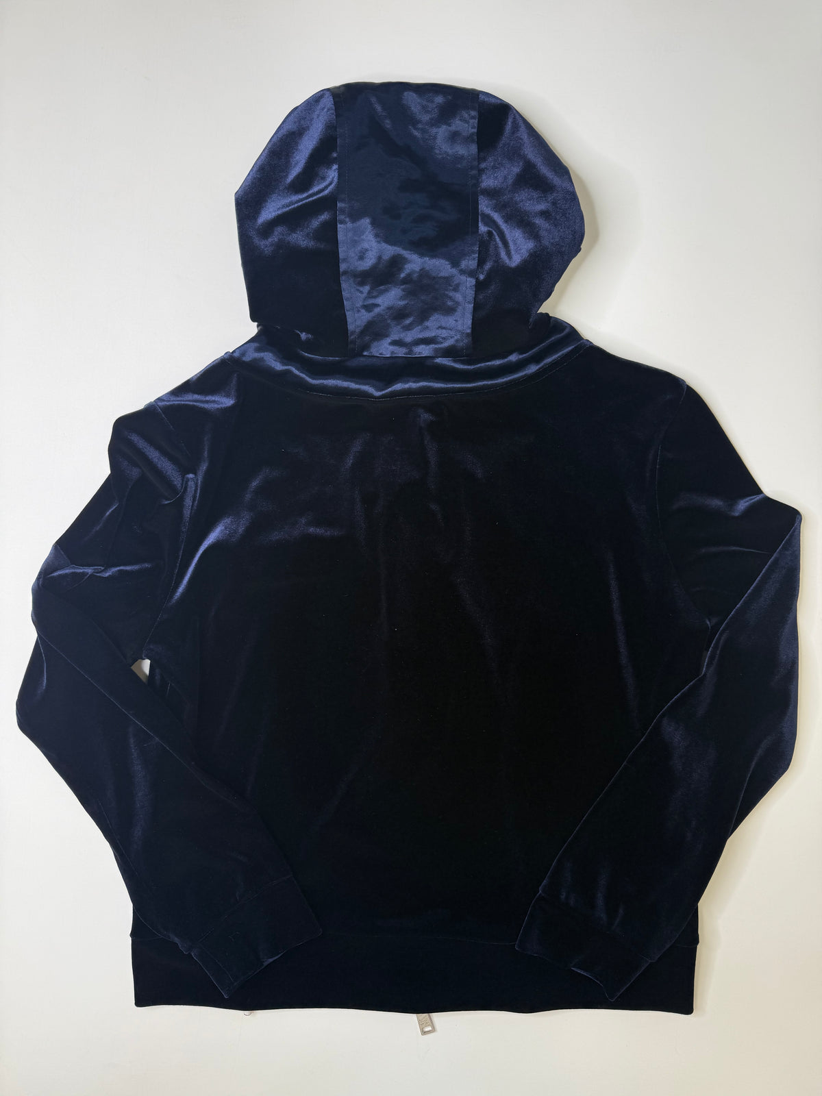 PRADA VELOUR ZIP HOODIE (NAVY)