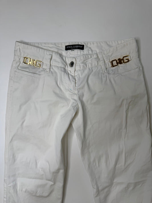 DOLCE & GABBANA D&G LOGO JEANS (WHITE)