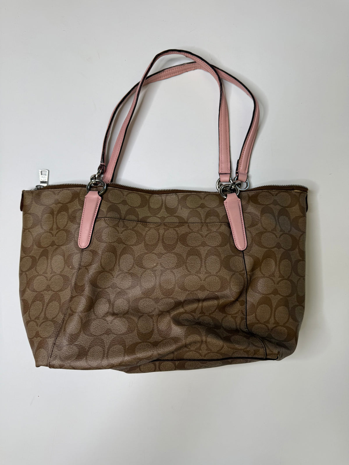 COACH SIGNATURE MONOGRAM TOTE BAG (TAN)
