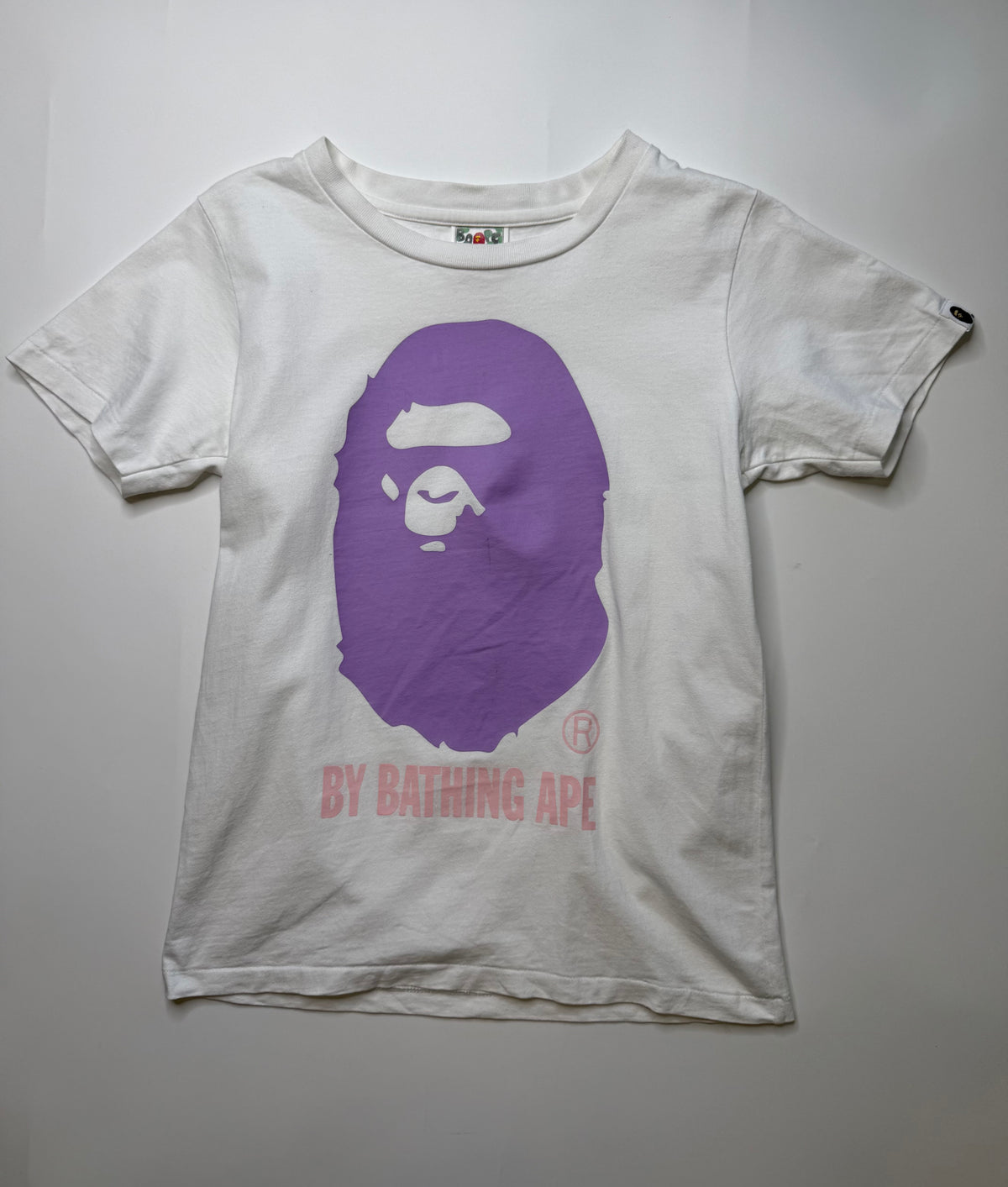 BAPE BY BATHING APE TEE – WHITE PURPLE (XS)