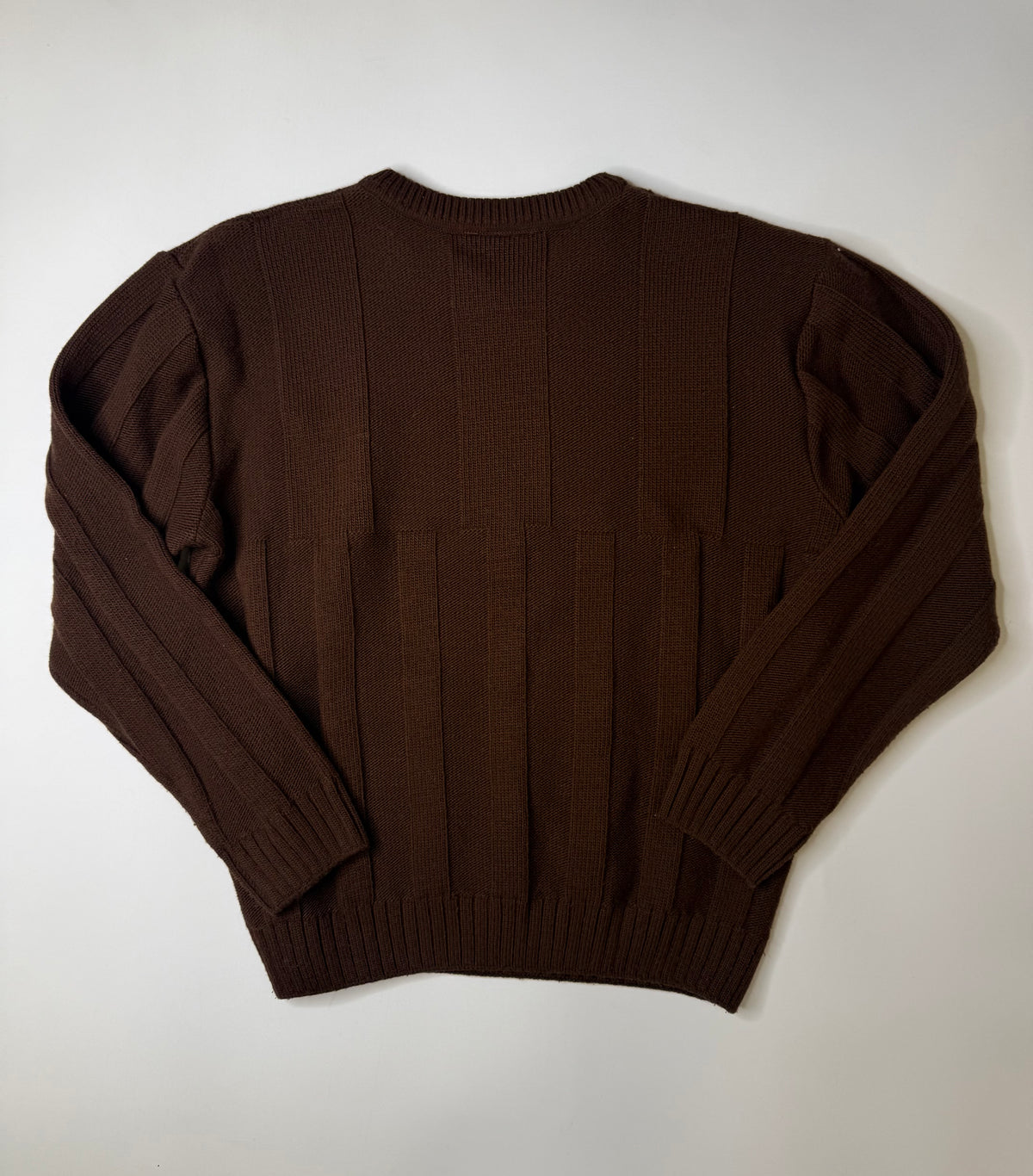 LACOSTE RIBBED KNIT SWEATER BROWN (S/M)