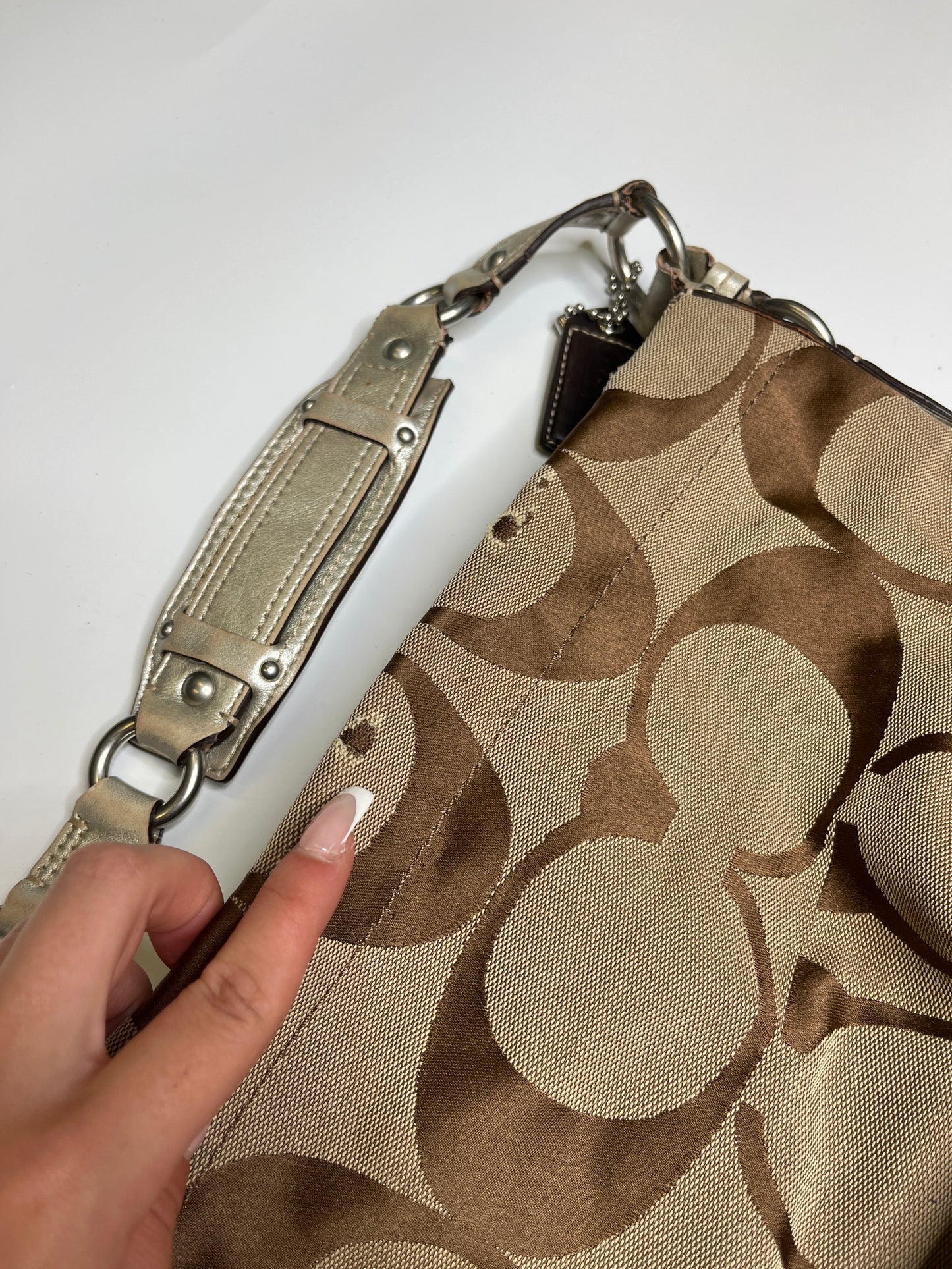 COACH MONOGRAM PURSE SILVER