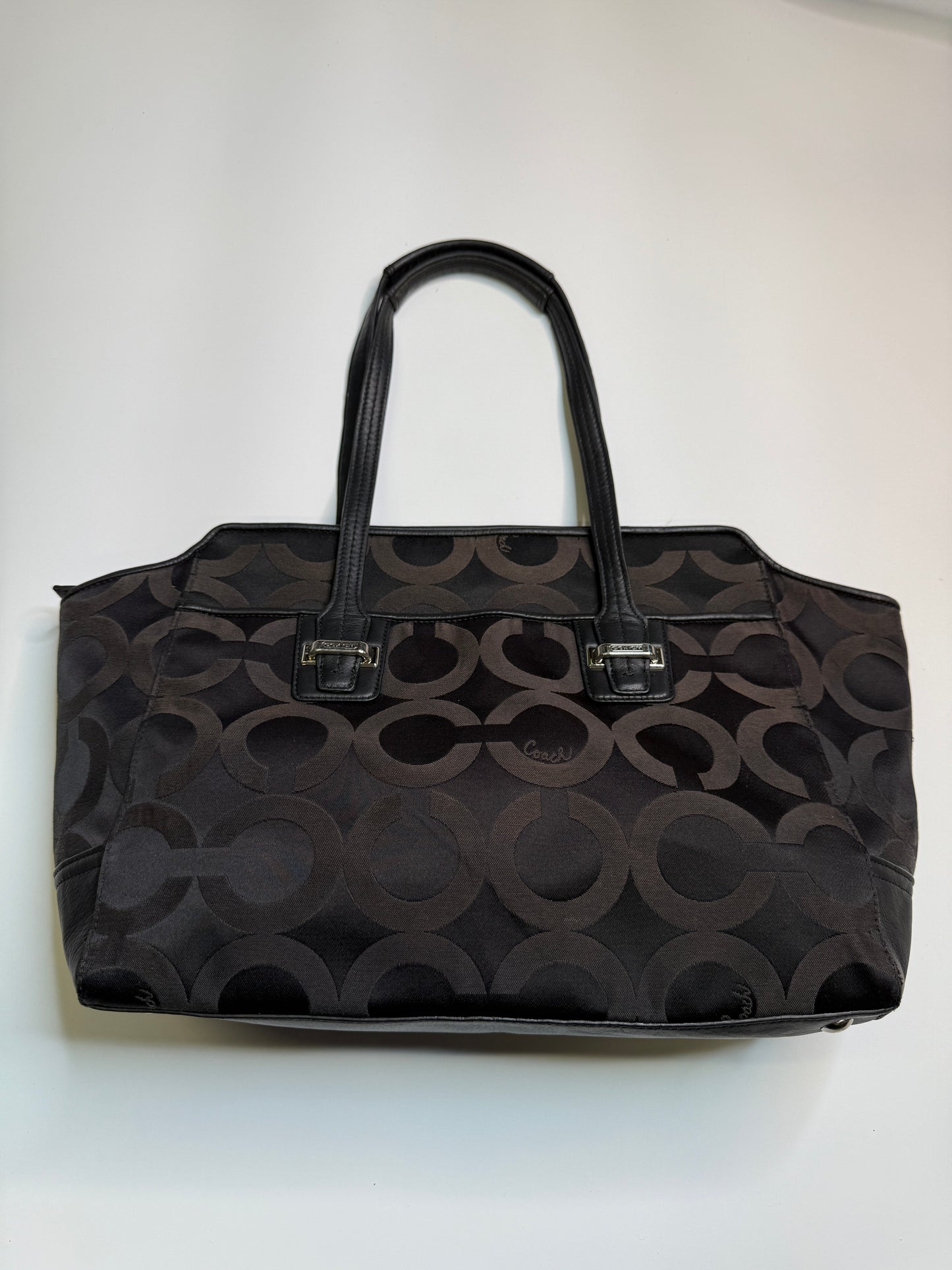 COACH MONOGRAM PURSE WITH REAL LEATHER PARTS