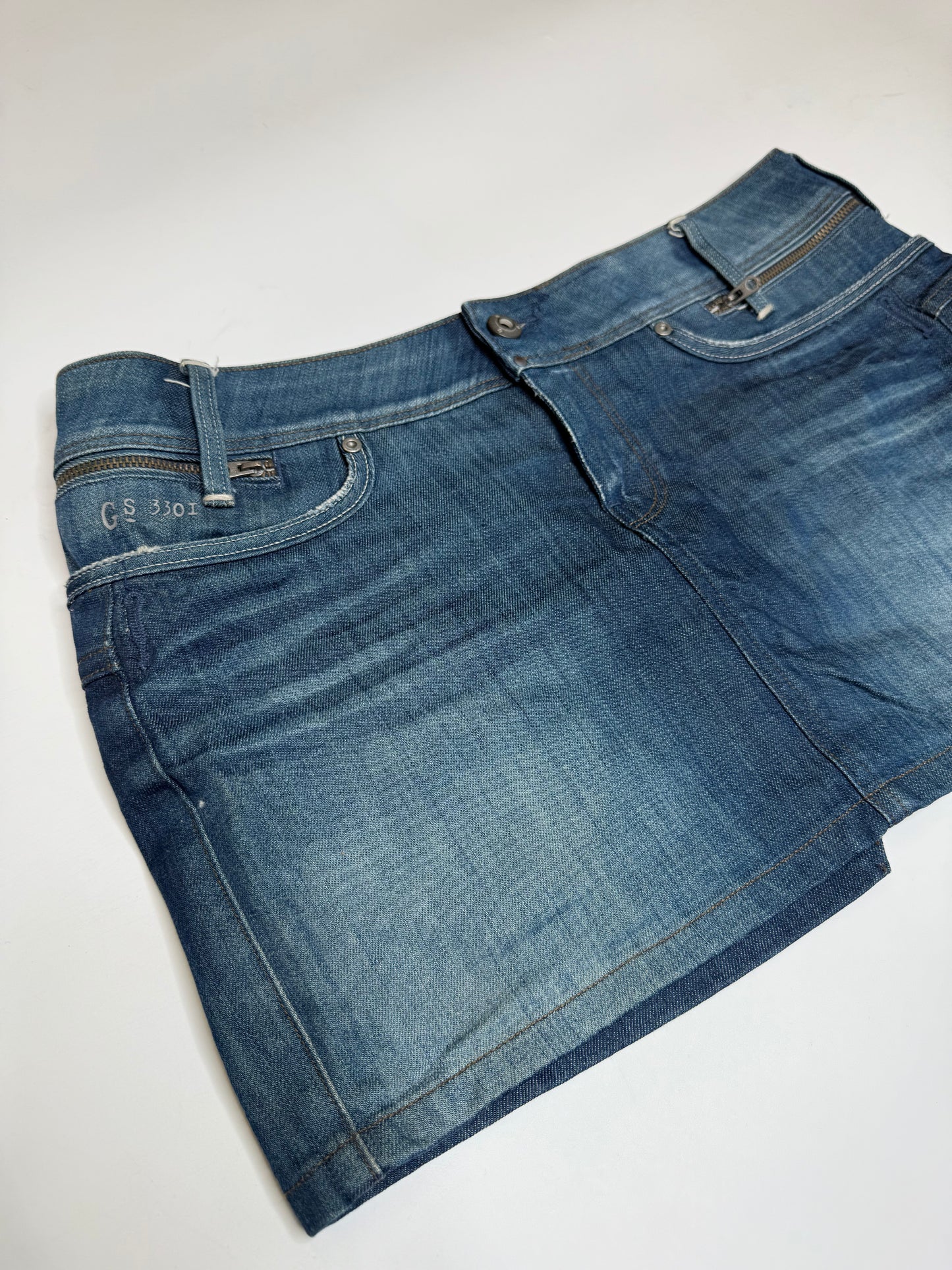 G STAR BLUE DENIM SKIRT (30, ~M)