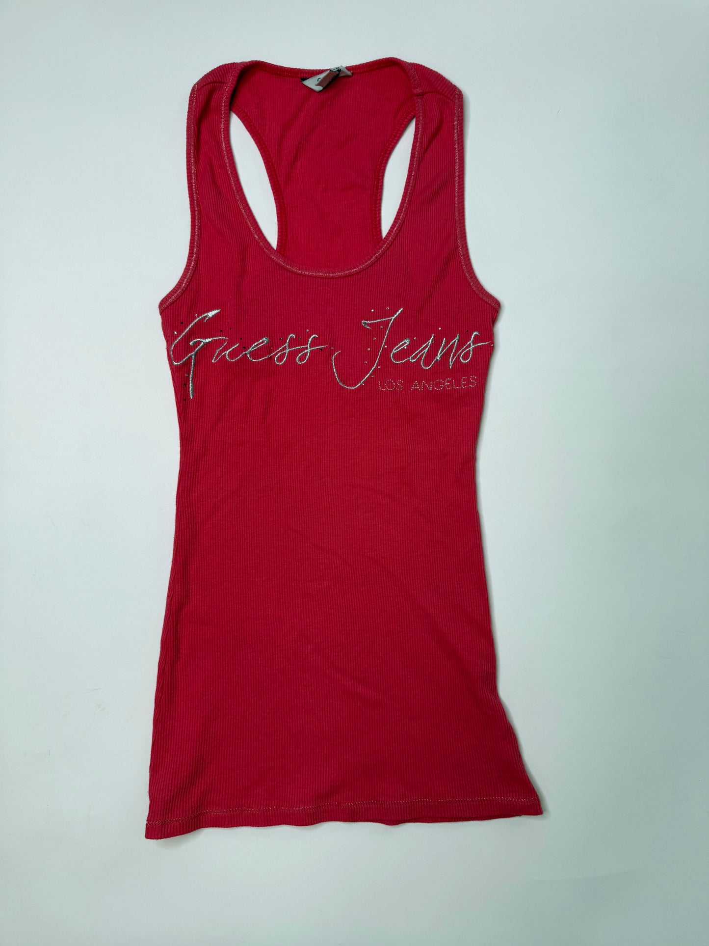 GUESS JEANS LOS ANGELES VINTAGE GLITTER TANK TOP (XS)