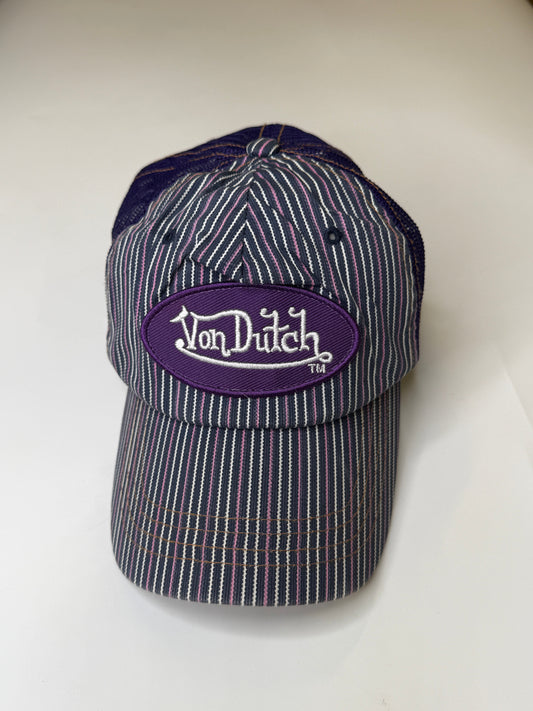 VON DUTCH PINSTRIPE VINTAGE TRUCKER CAP