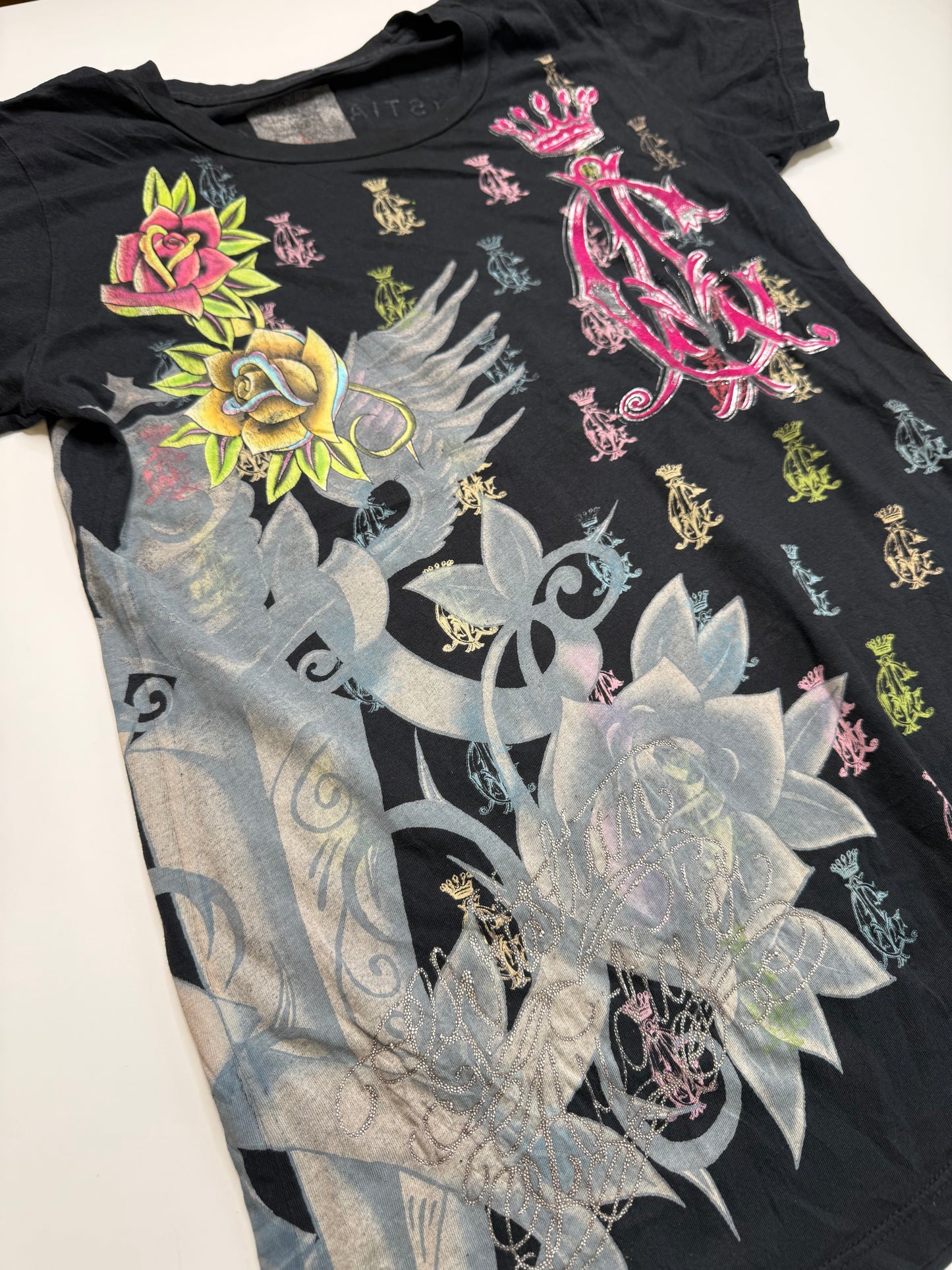 CHRISTIAN AUDIGIER VINTAGE TATTOO GRAPHIC T-SHIRT (L)