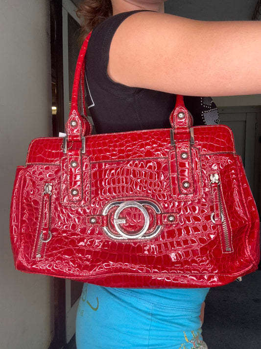 GUESS CROC EMBOSSED BAG – RED