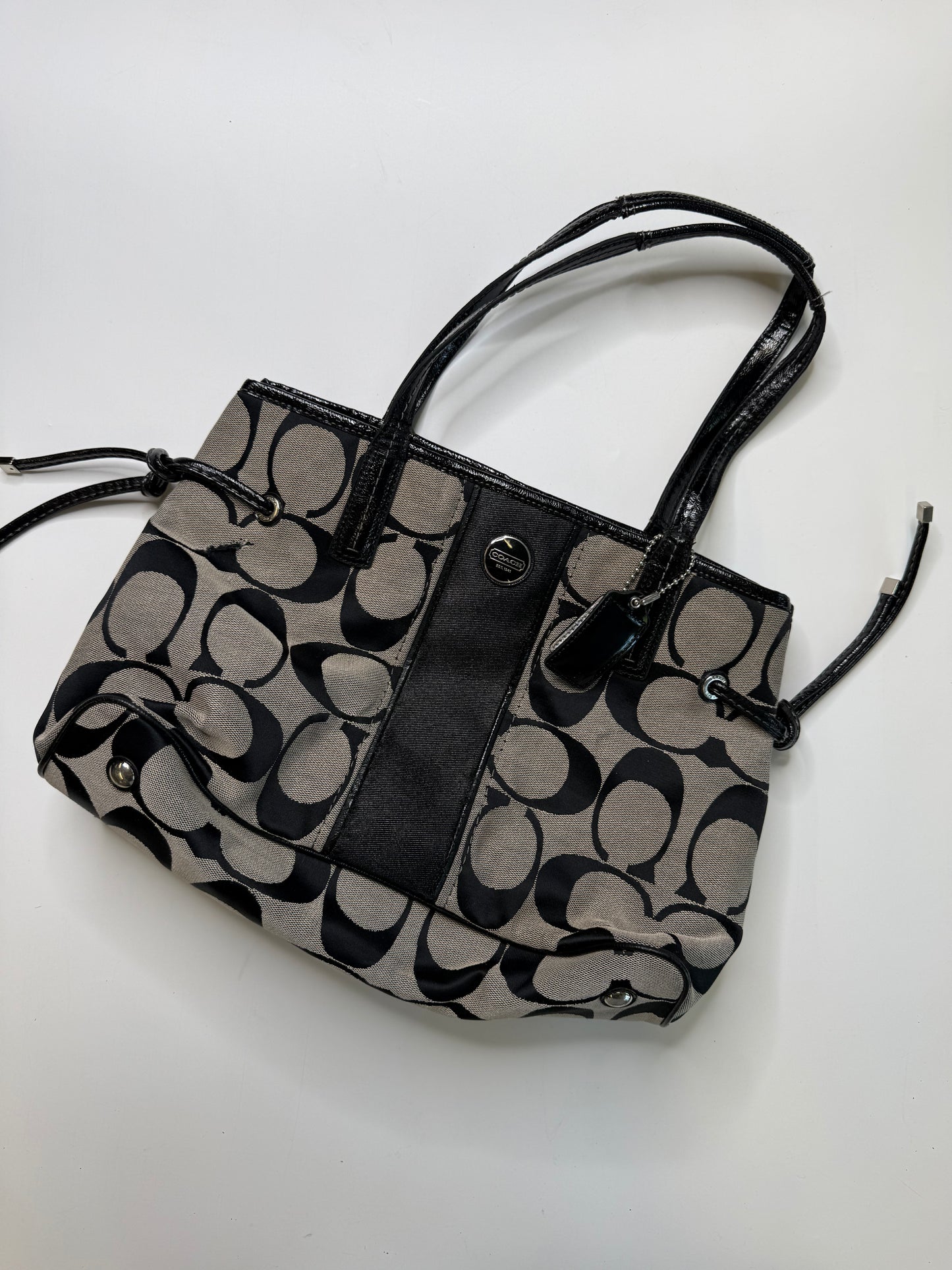 COACH VINTAGE SIGNATURE CANVAS TOTE BAG