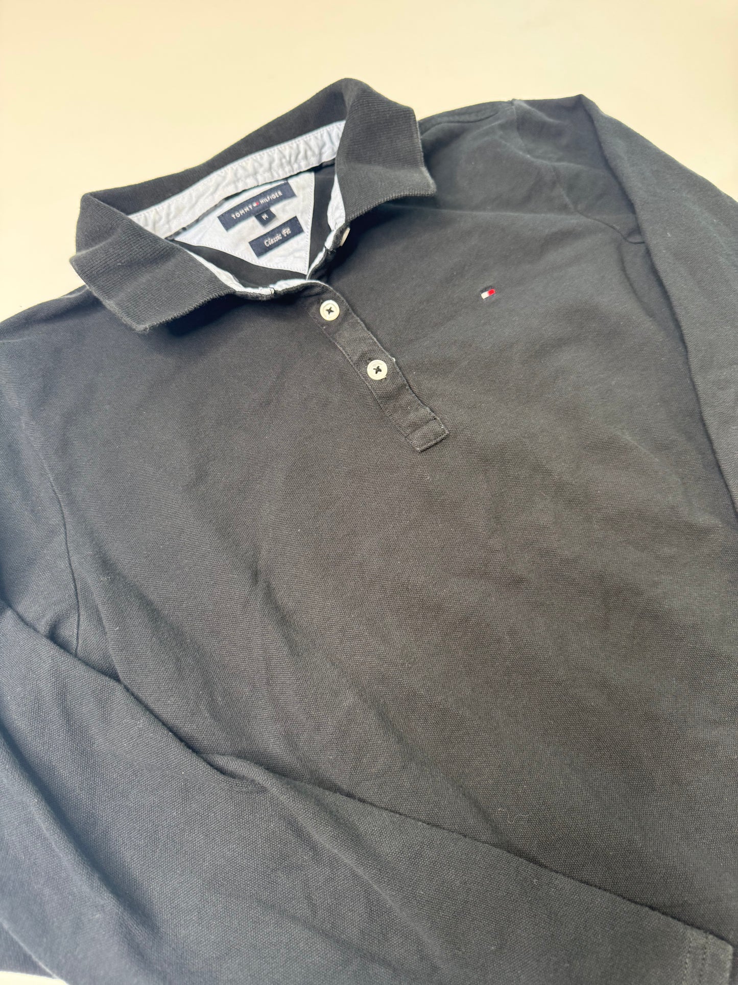 TOMMY HILFIGER VINTAGE LONG SLEEVE POLO (M)