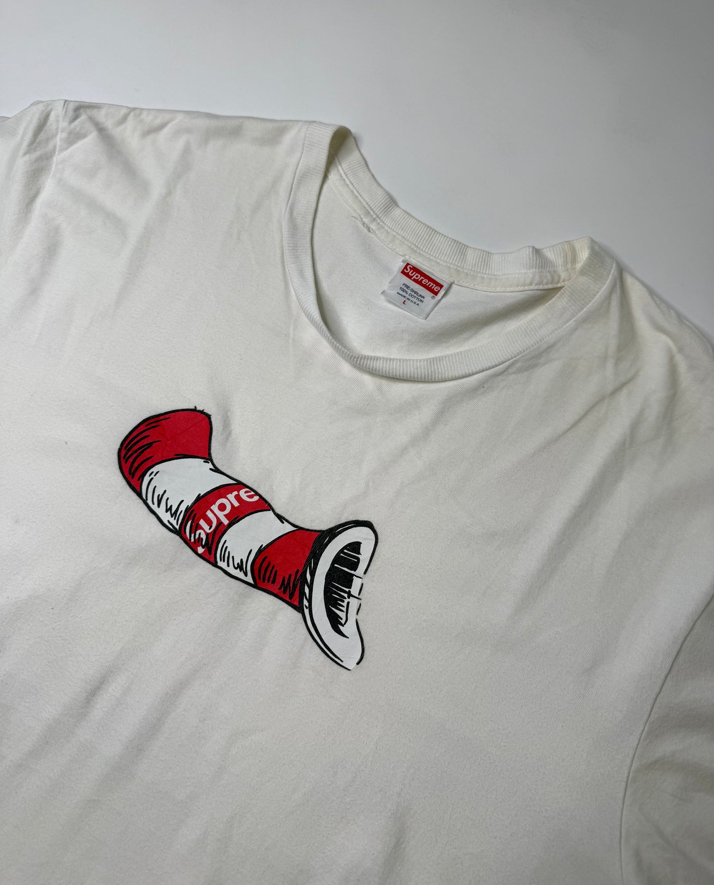 SUPREME CAT IN THE HAT TEE WHITE (L)