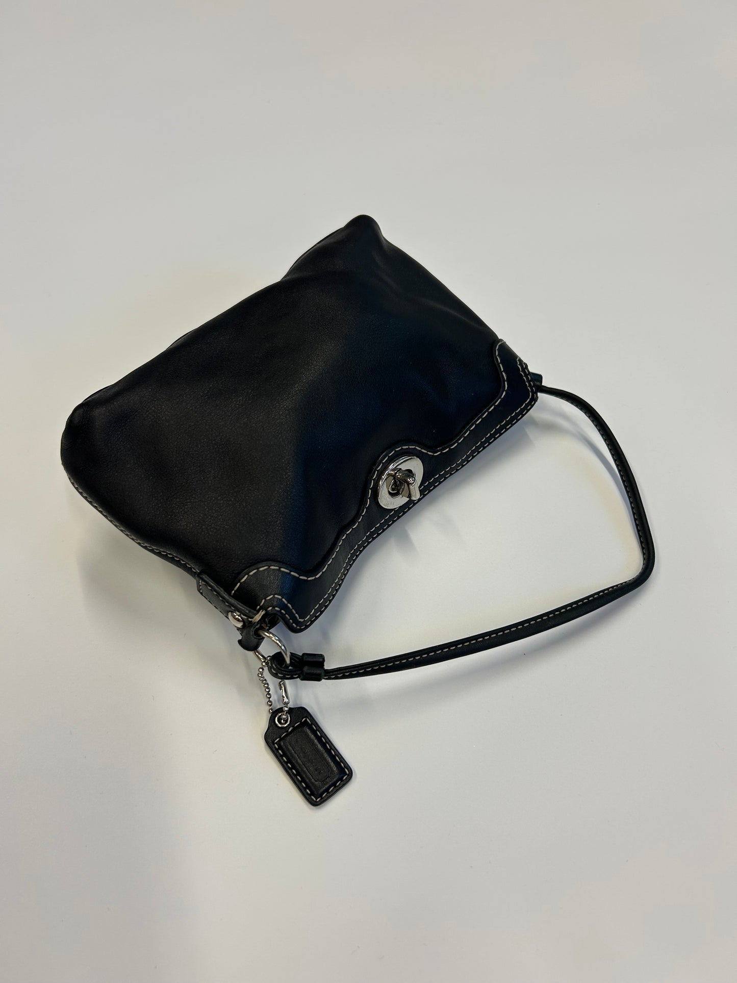 COACH MINI PURSE BLACK LEATHER TWIST LOCK
