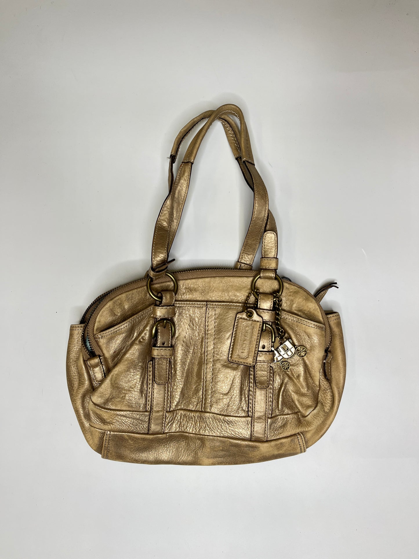 GOLD LEATHER COACH PURSE