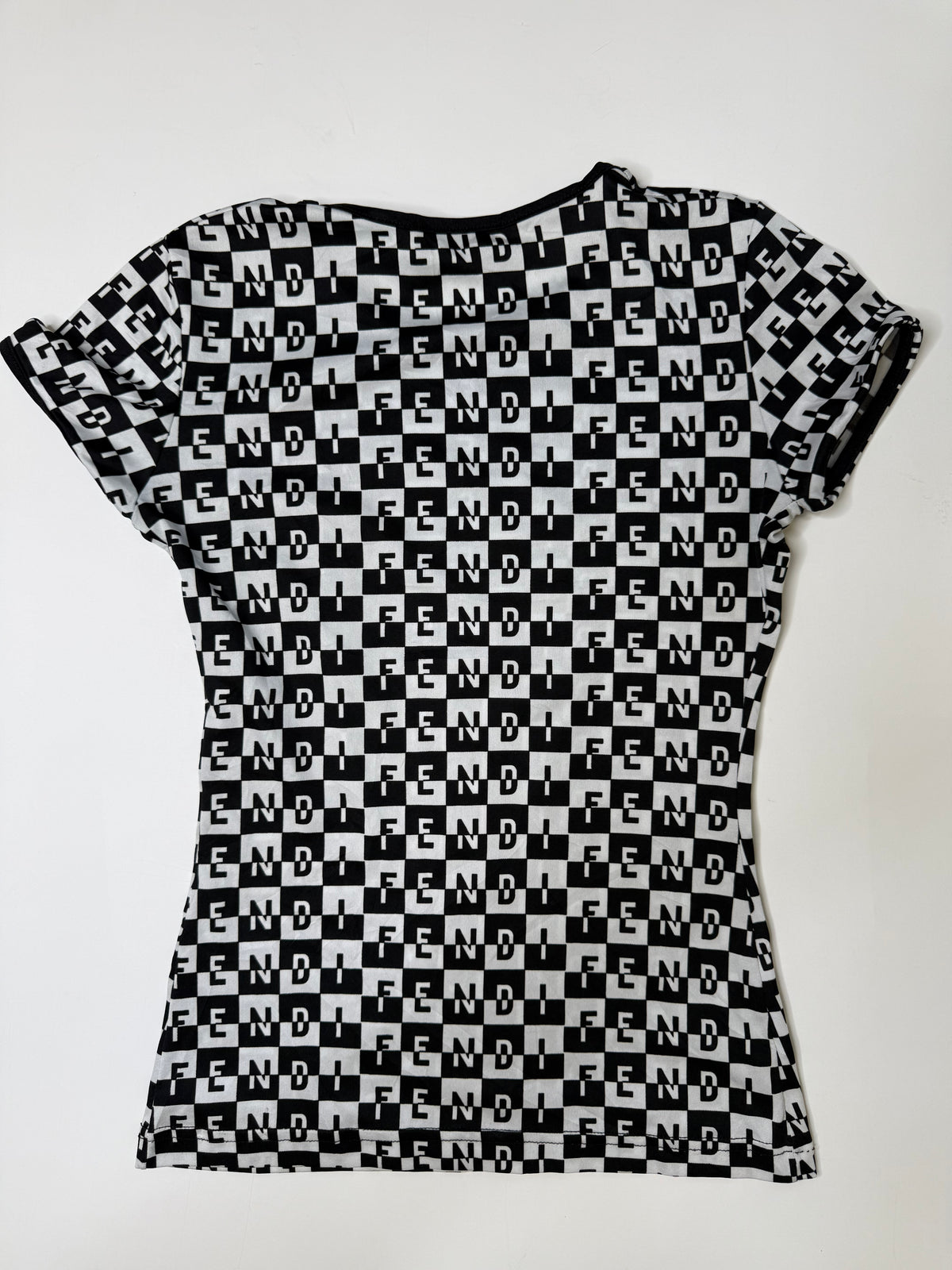FENDI ALLOVER LOGO TEE BLACK