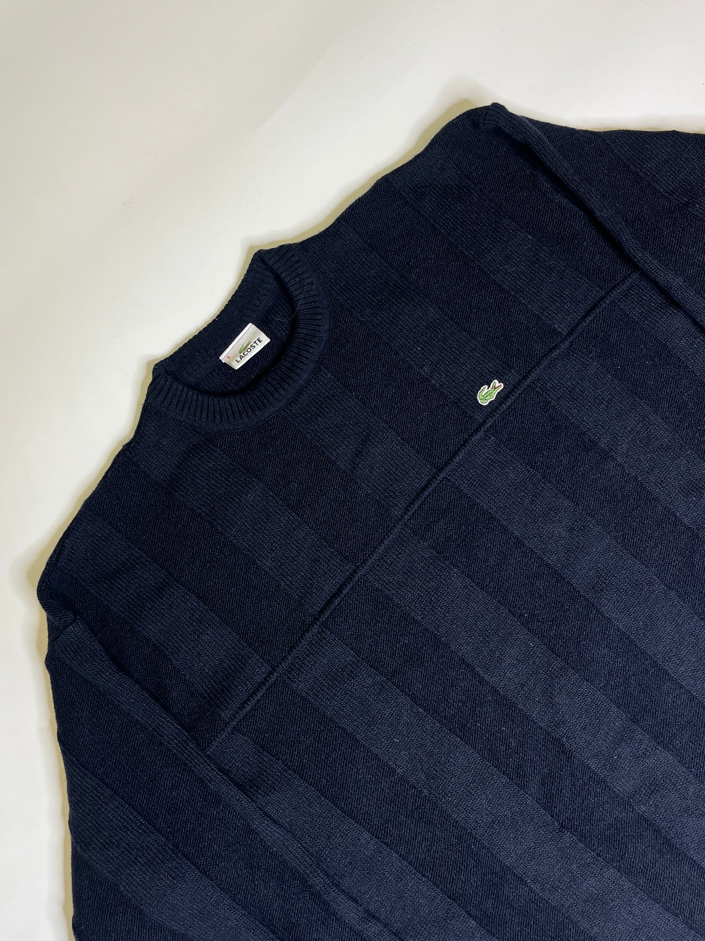 VINTAGE WOOL LACOSTE KNIT SWEATER (~XL, 8)