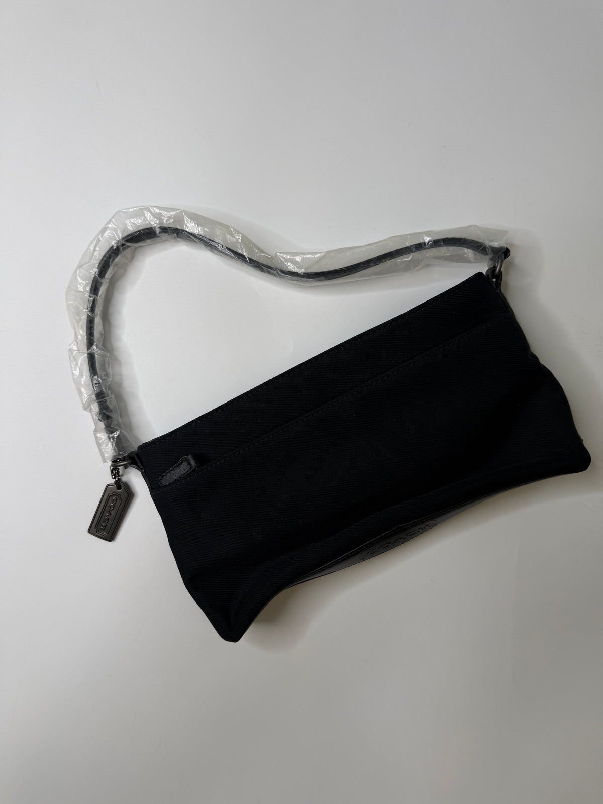 COACH BLACK NYLON MINI LEATHER BAG