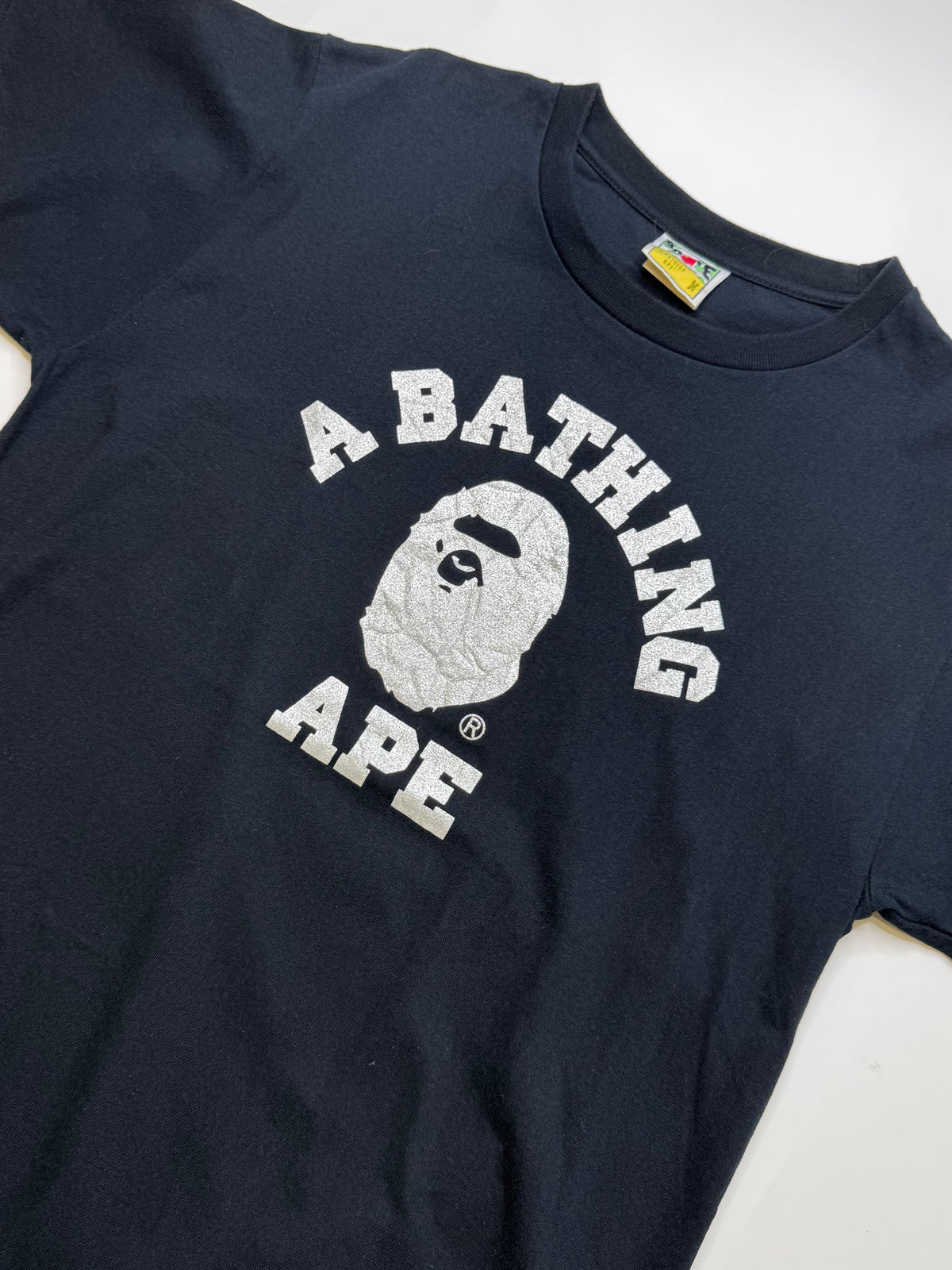 BAPE SPORT COLLEGE LOGO TEE – SILVER GLITTER (M)