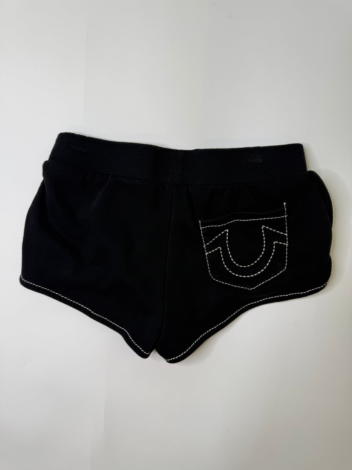 TRUE RELIGION VINTAGE HORSESHOE LOGO SWEAT SHORTS (XS)
