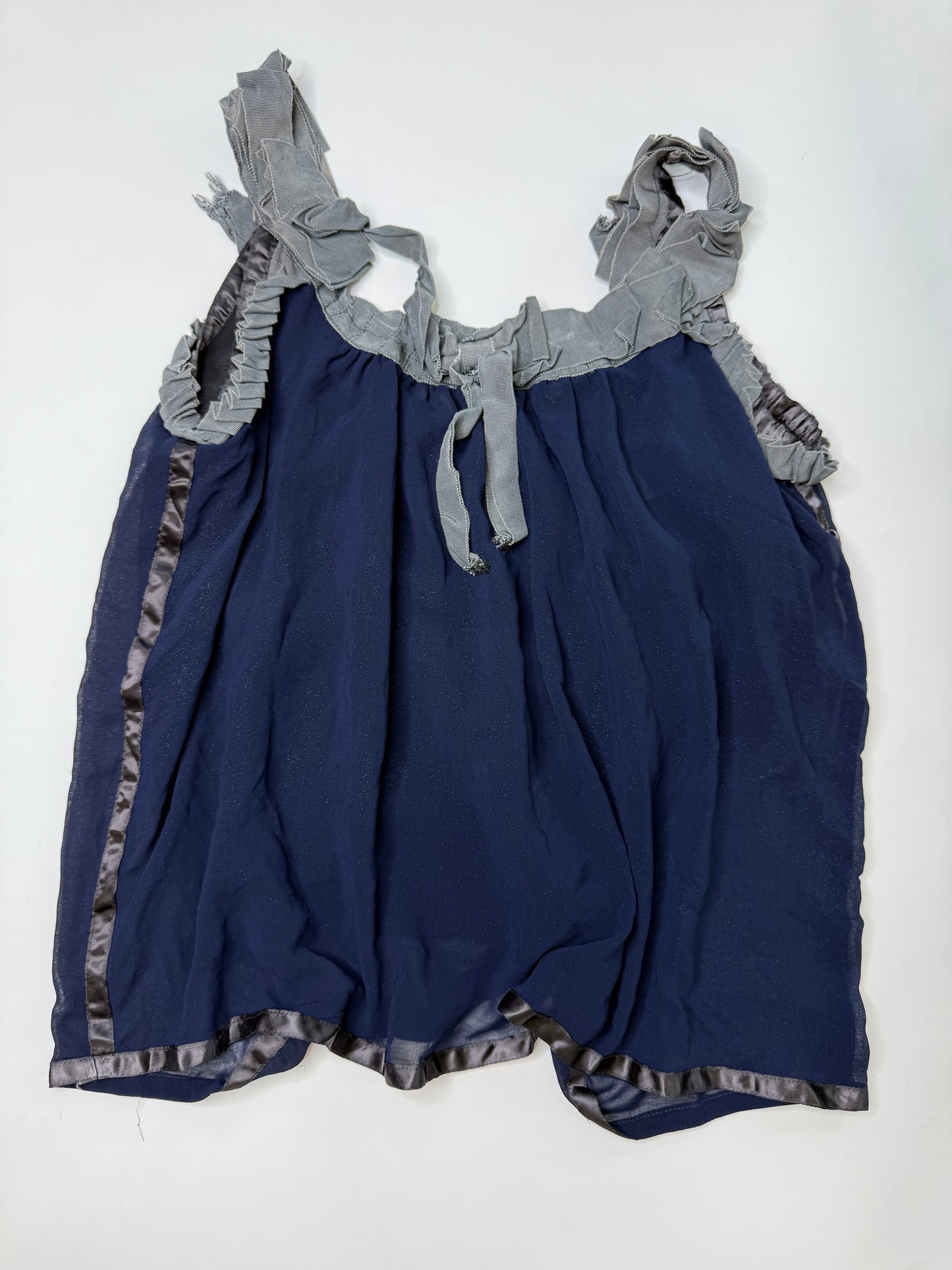 JEAN PAUL GAUTIER VINTAGE DRAPED RUFFLE TRIM TOP (M)
