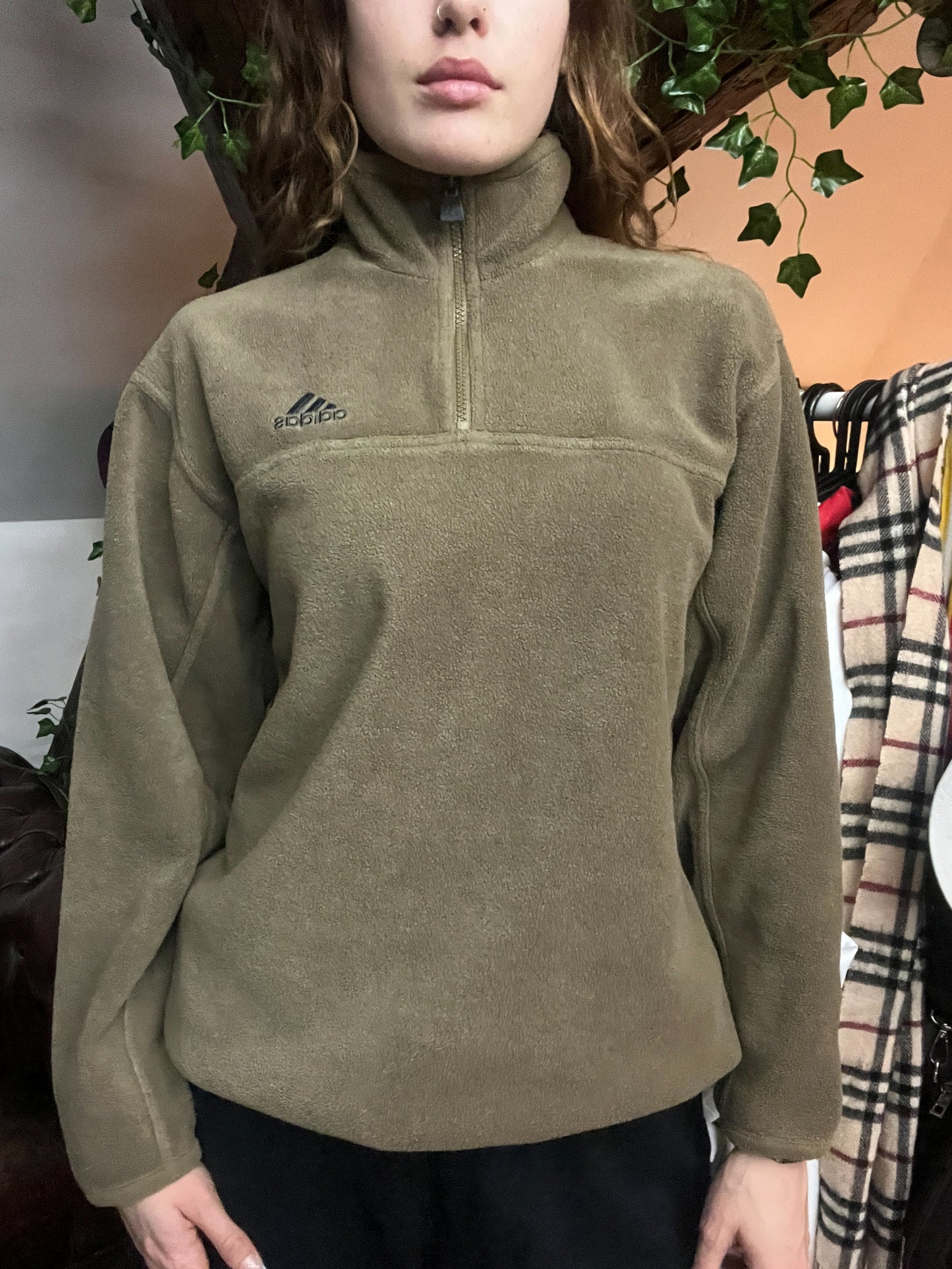 ADIDAS FLEECE KHAKI 1990s! (M)