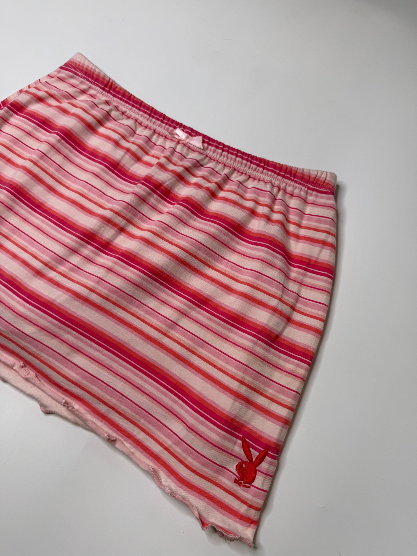 PLAYBOY STRIPED MINI SKIRT PINK (M)