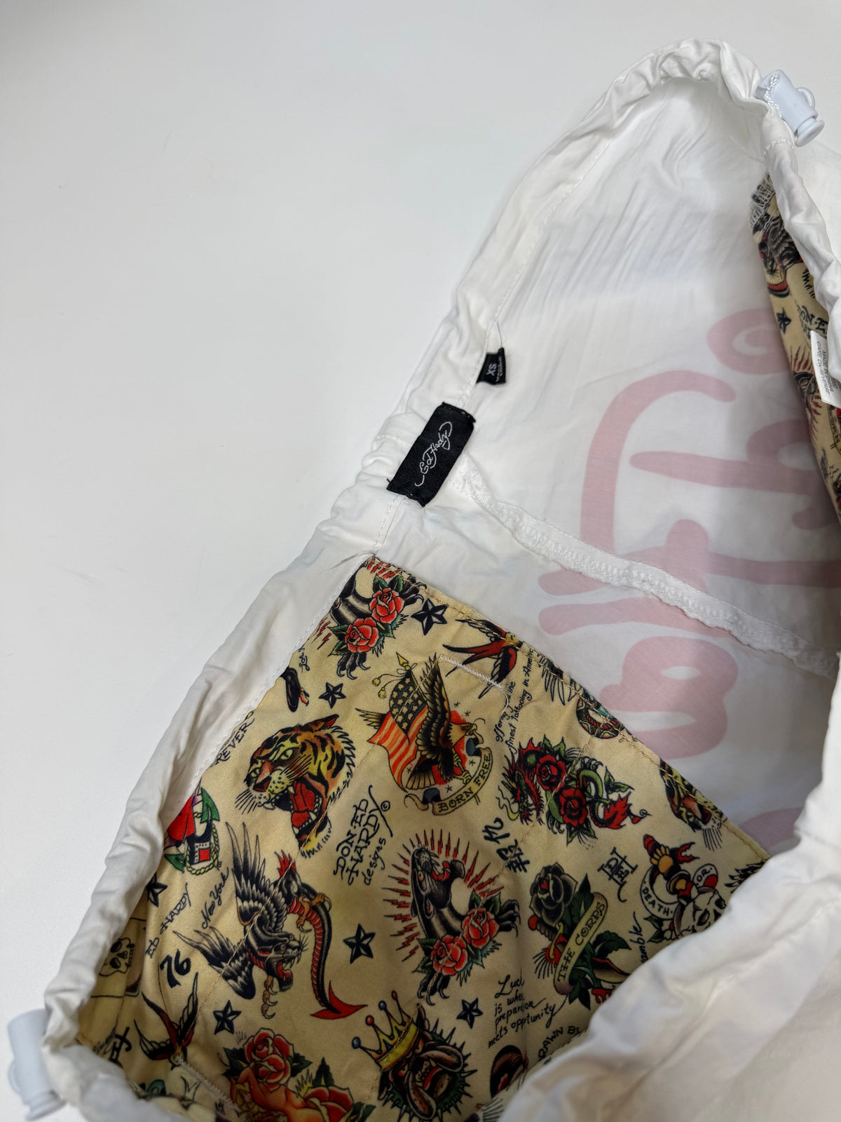 ED HARDY CARGO PANTS (WHITE) (XS)