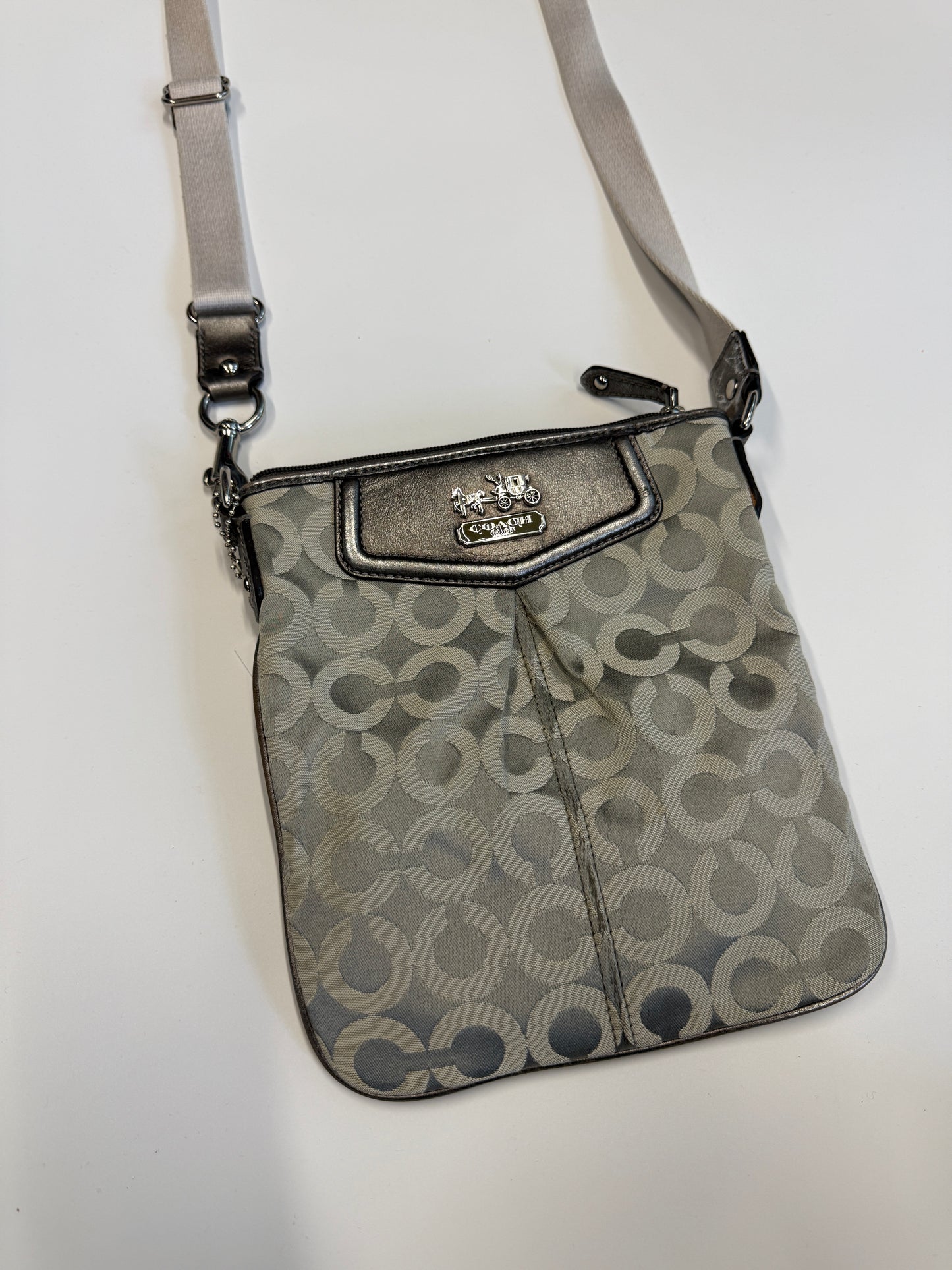 COACH MONOGRAM CROSSBODY BAG SILVER