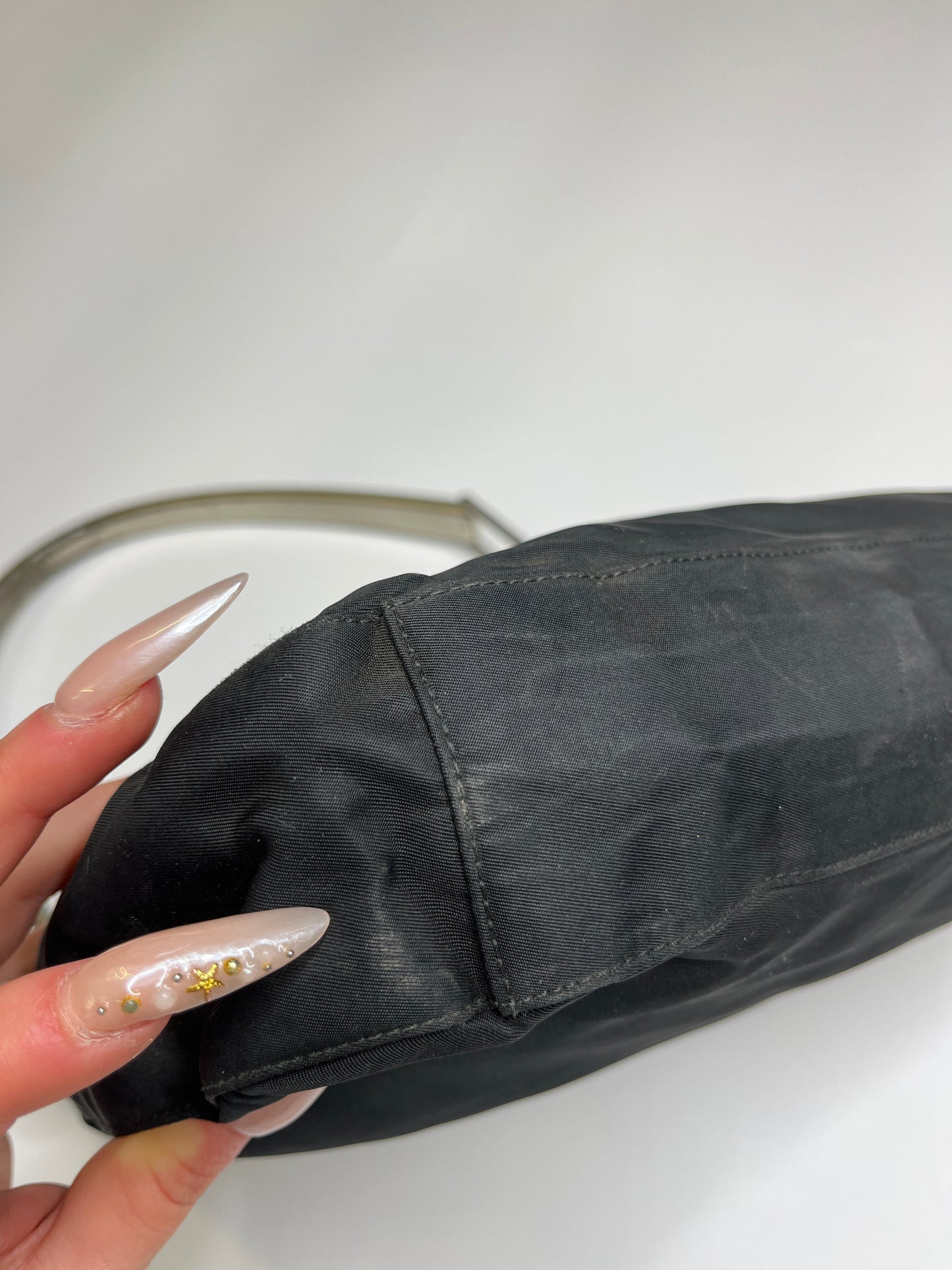 PRADA NYLON PURSE METAL HANDLE