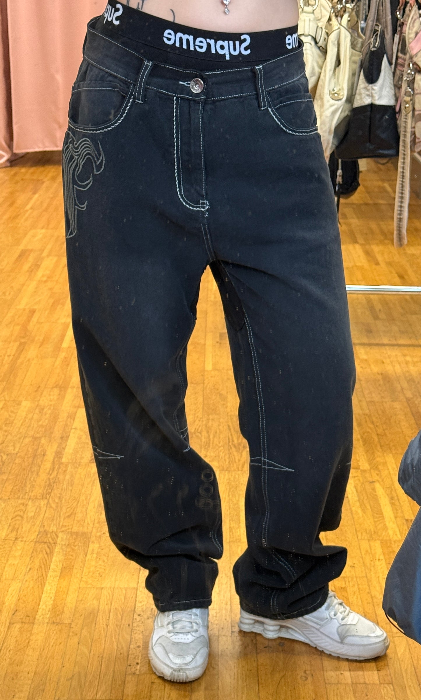 PLAY BIGG EMBOIDERY JEANS (w34, L)