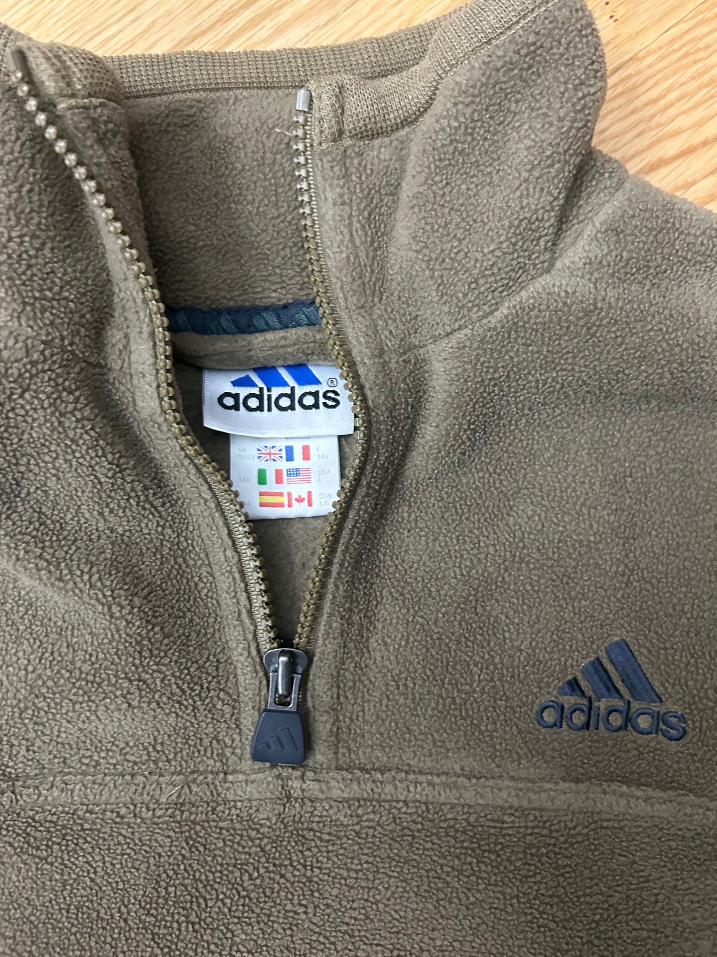 ADIDAS FLEECE KHAKI 1990s! (M)