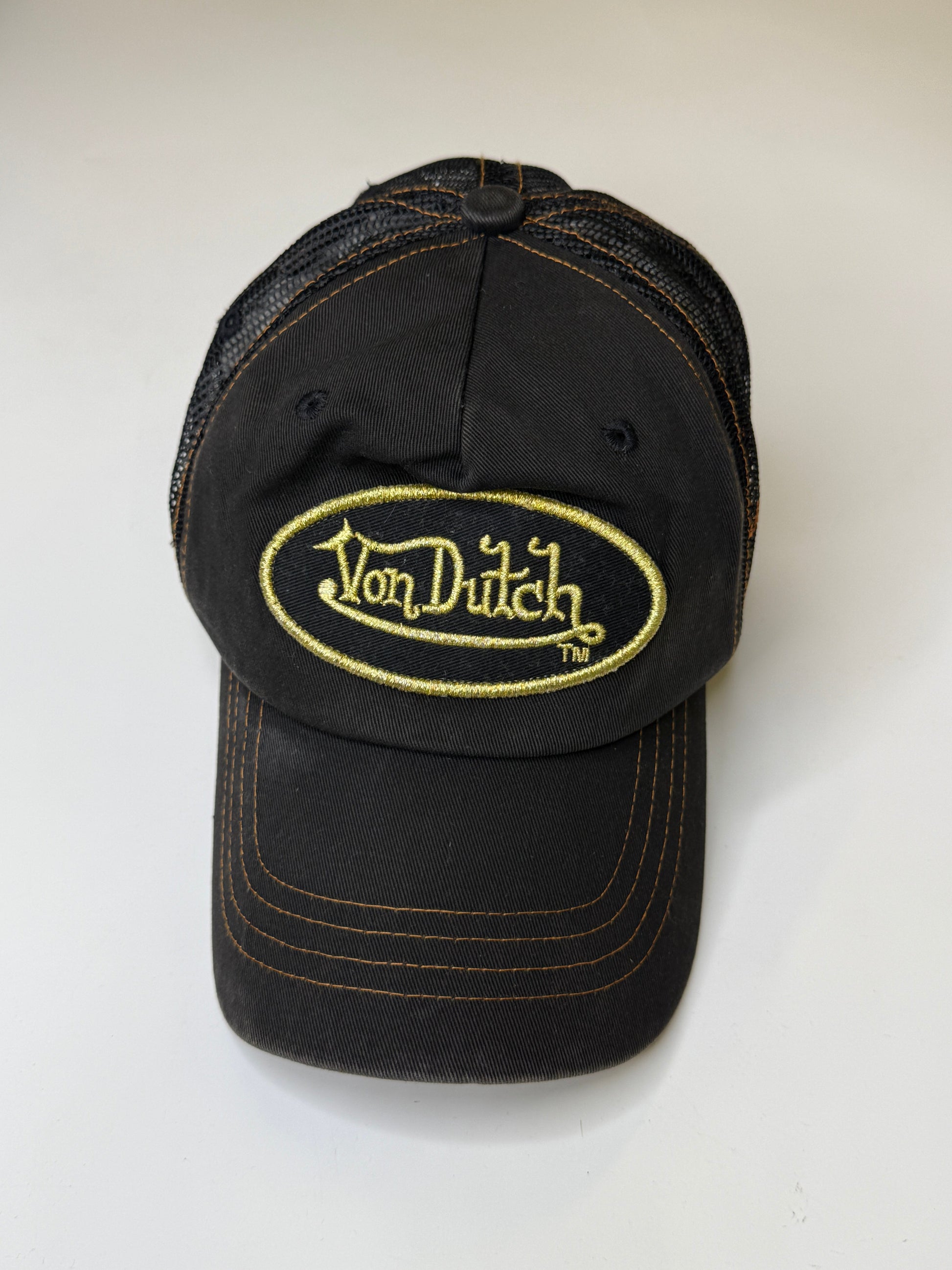 VON DUTCH BLACK & ORANGE VINTAGE TRUCKER CAP