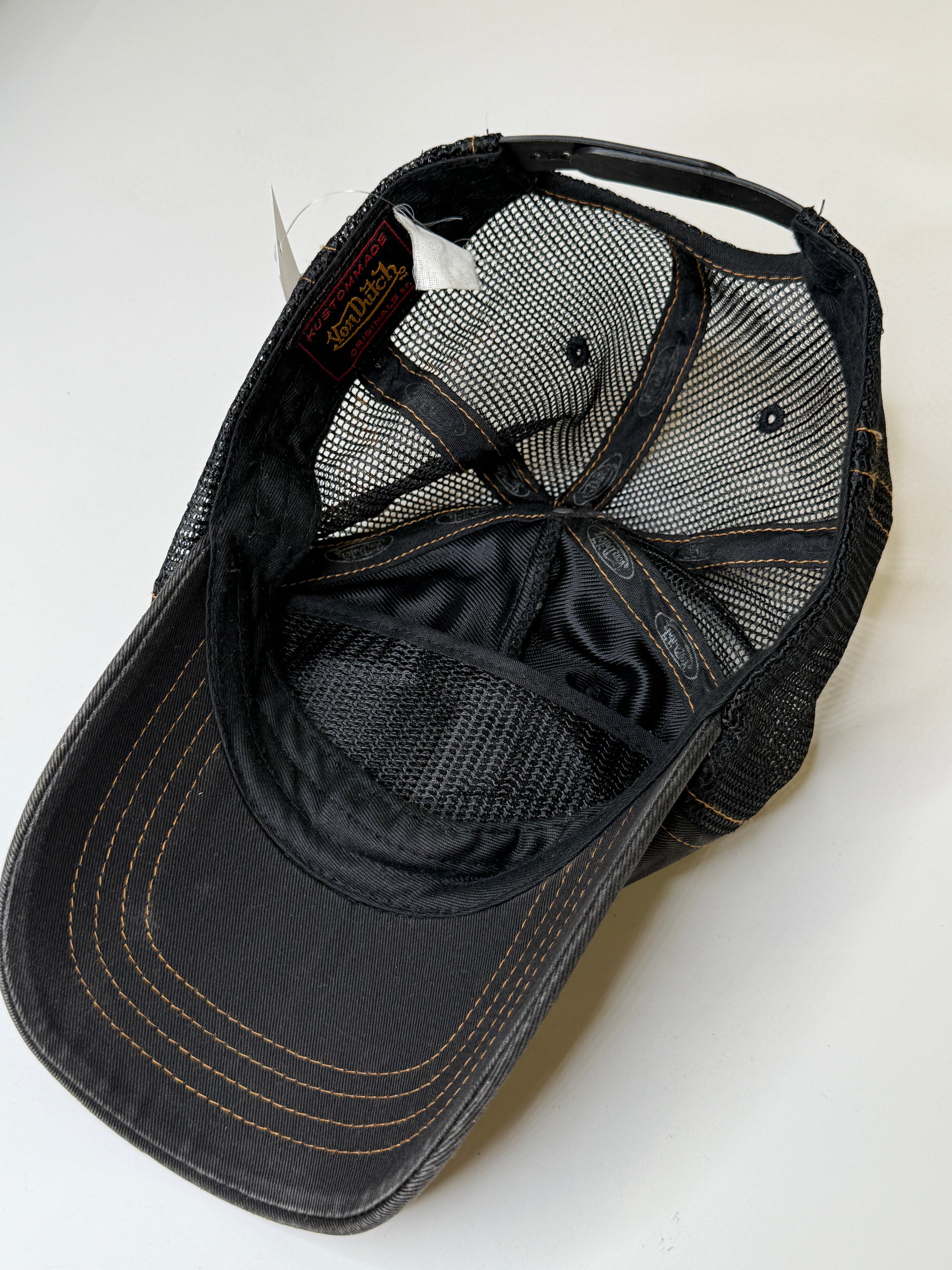 VON DUTCH BLACK CAMO STUDDED VINTAGE TRUCKER CAP