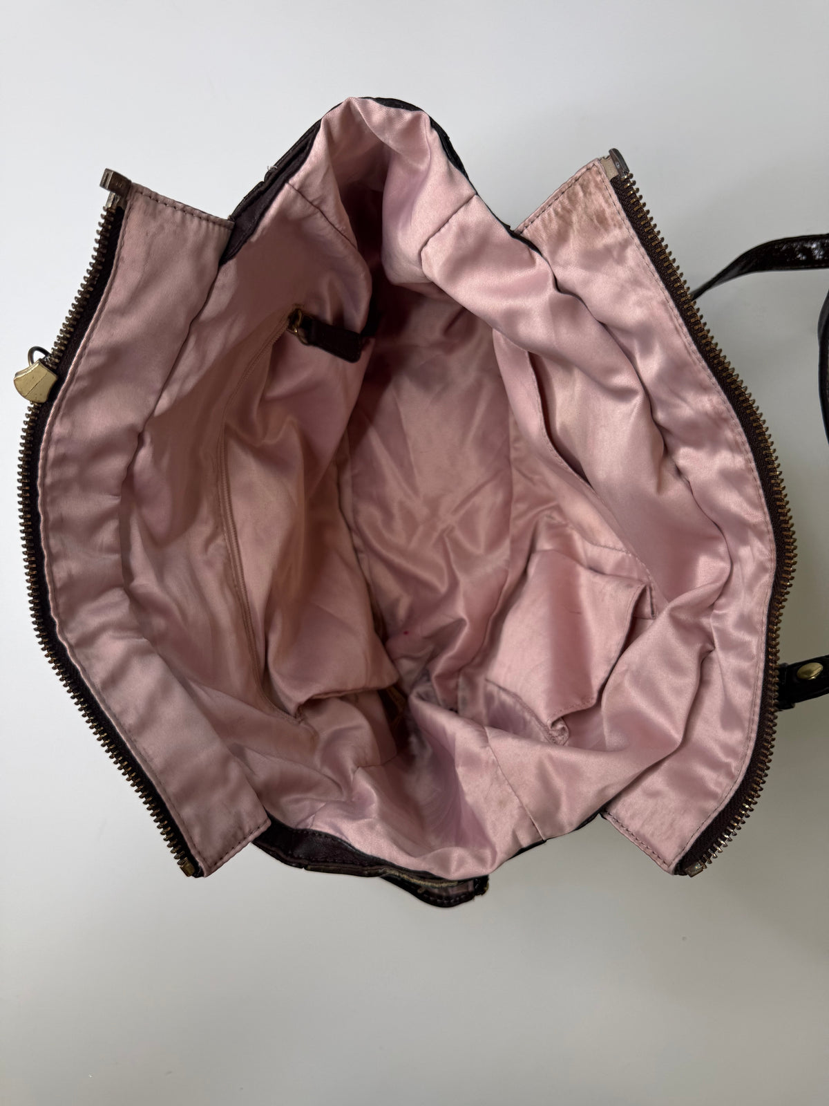 COACH PATENT LEATHER TOTE BAG (BROWN)