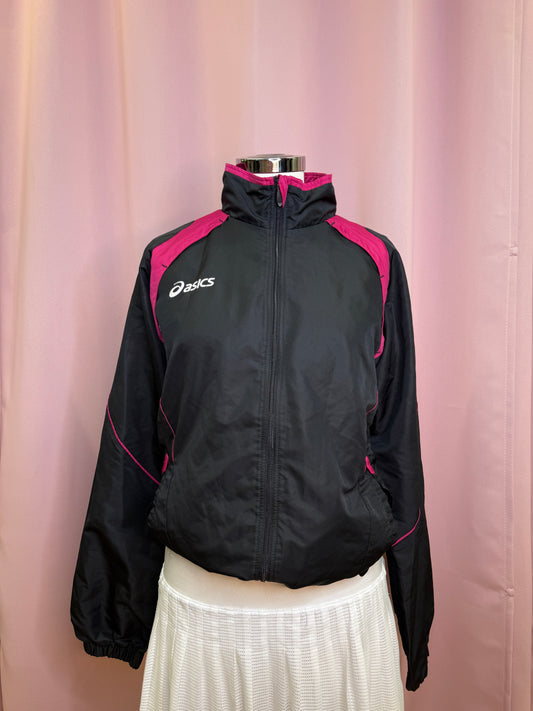 VINTAGE ASICS TRACK JACKET BLACK/PINK (M)