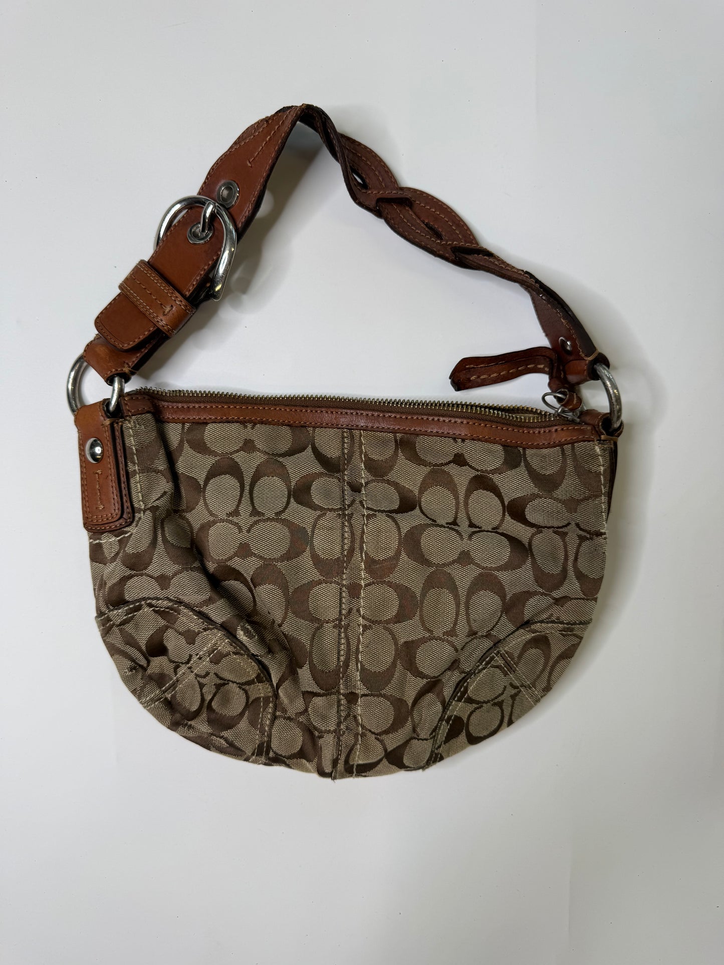 COACH VINTAGE BRAIDED STRAP SIGNATURE HOBO BAG