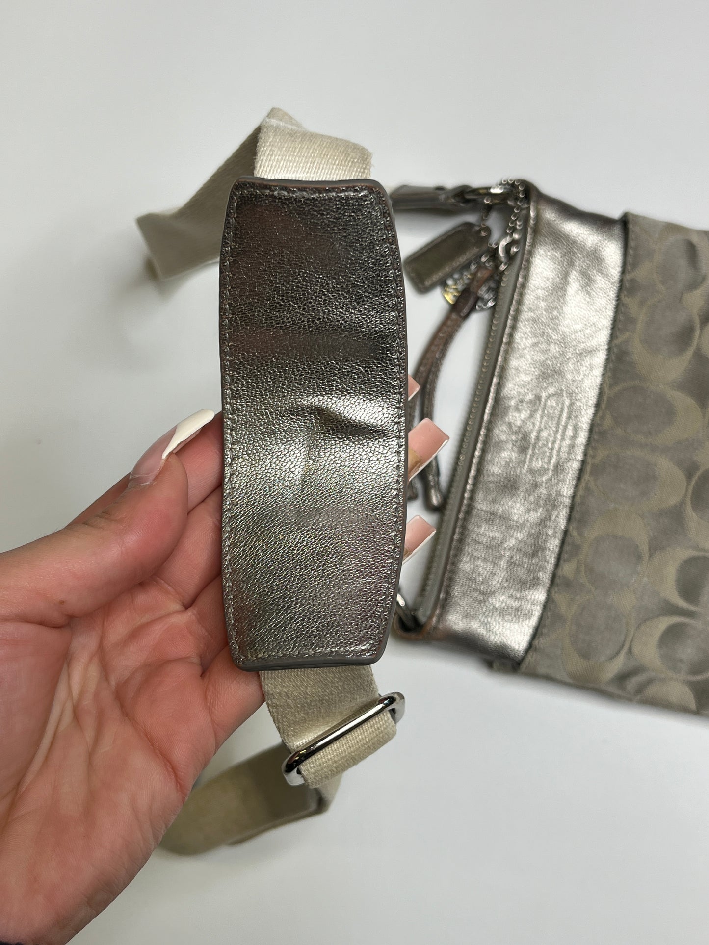 SILVER COACH CROSSBODY BAG