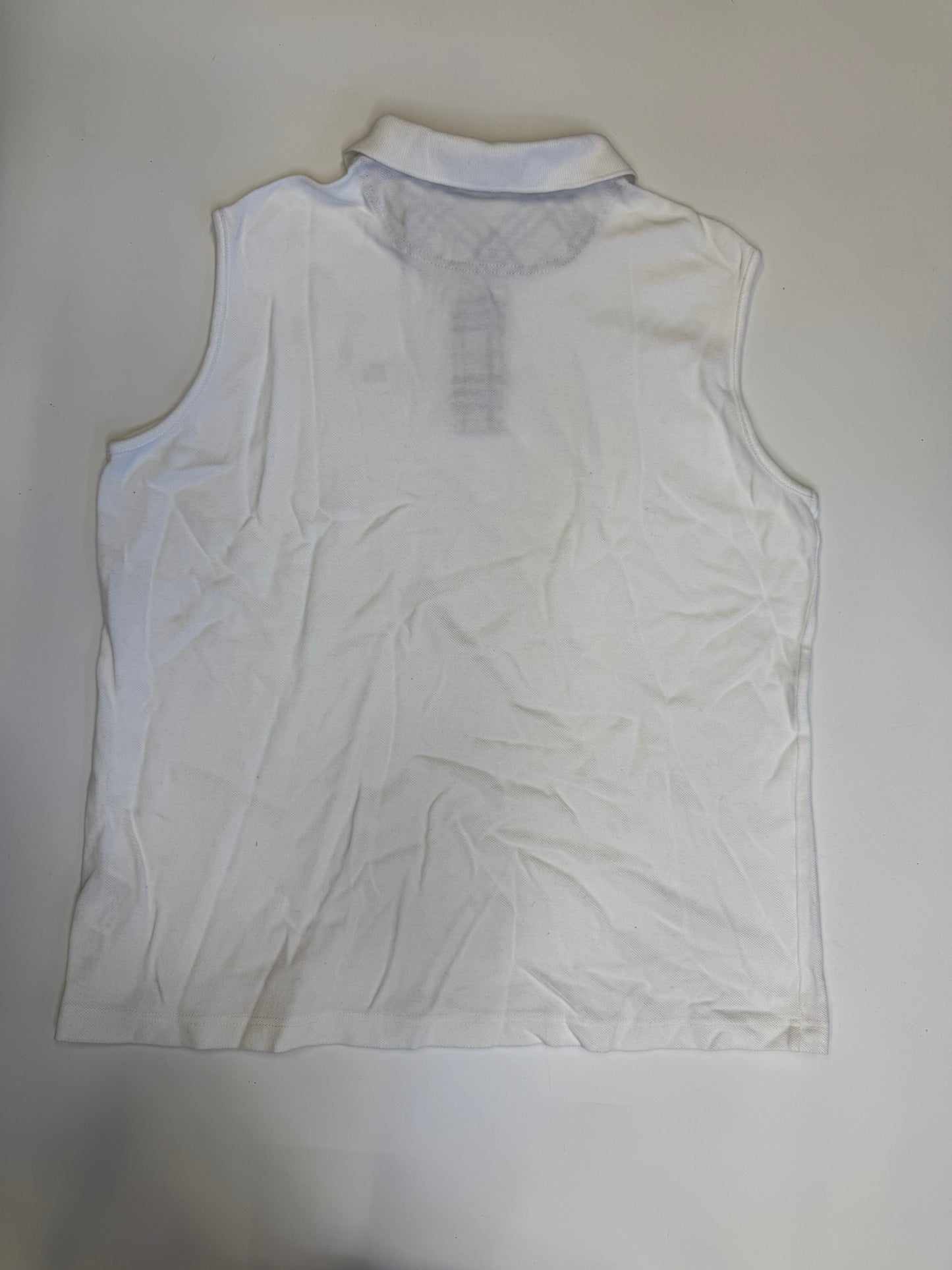 VINTAGE WHITE BURBERRY SLEEVELESS POLO (XL)