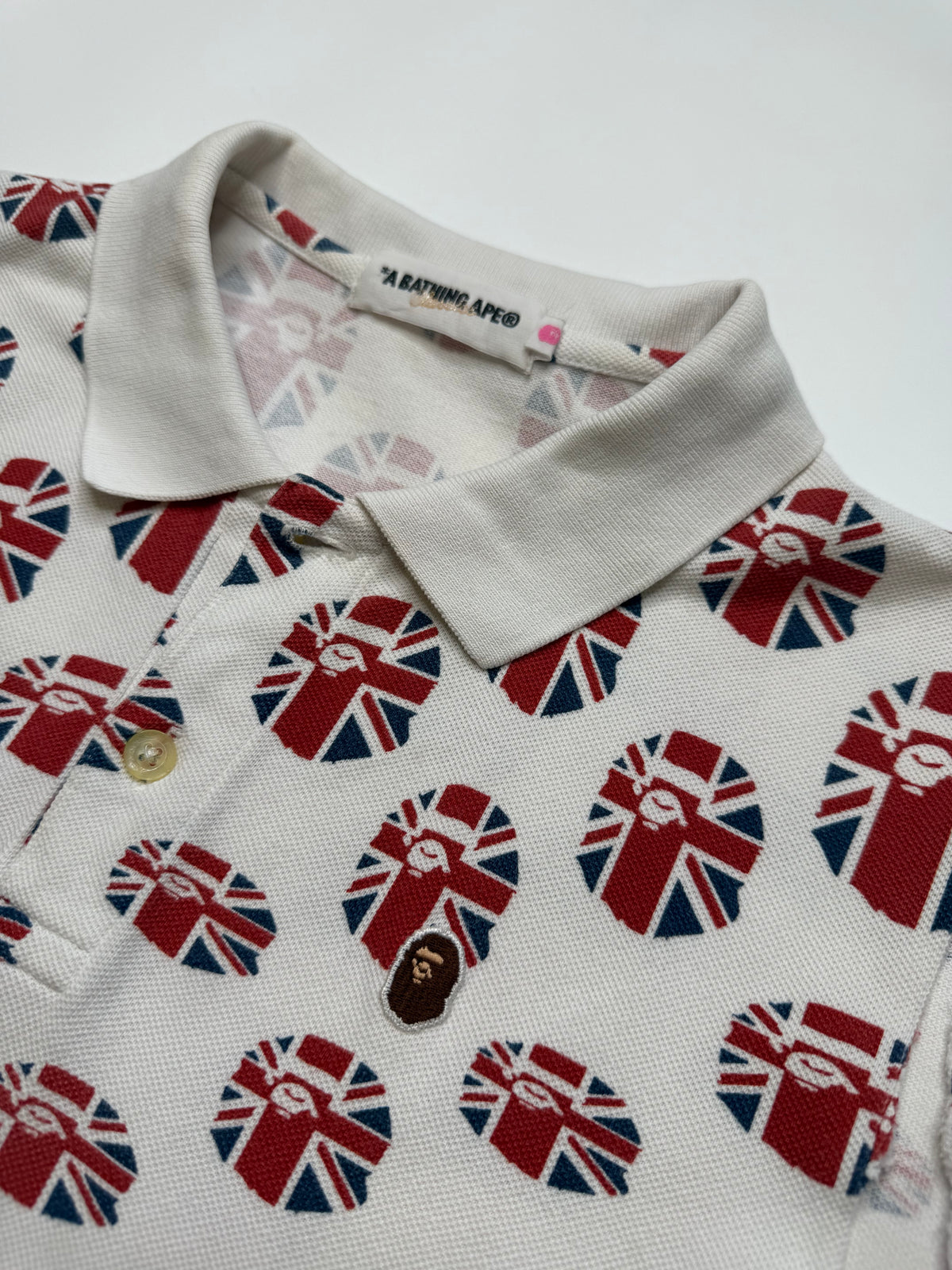 BAPE UNION JACK SLEEVELESS POLO – CREAM (S)
