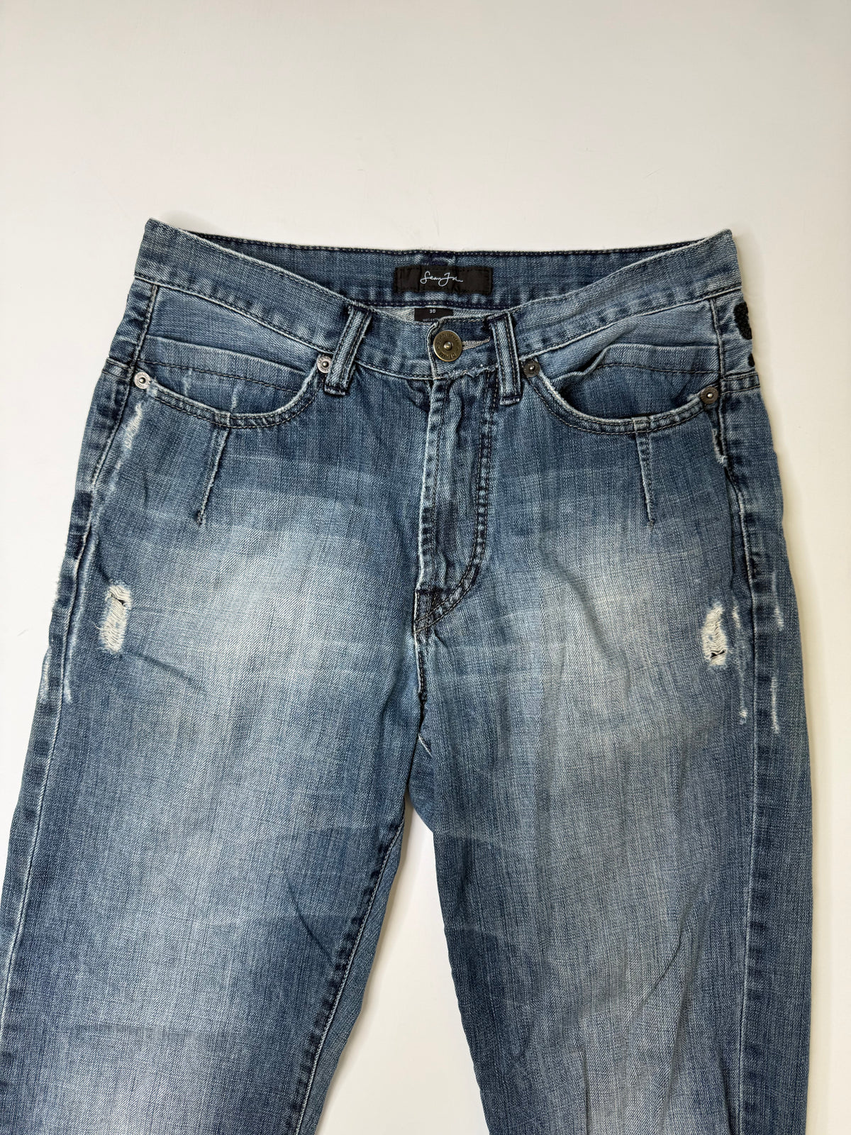 SEAN JOHN DISTRESSED JEANS (BLUE) (30)