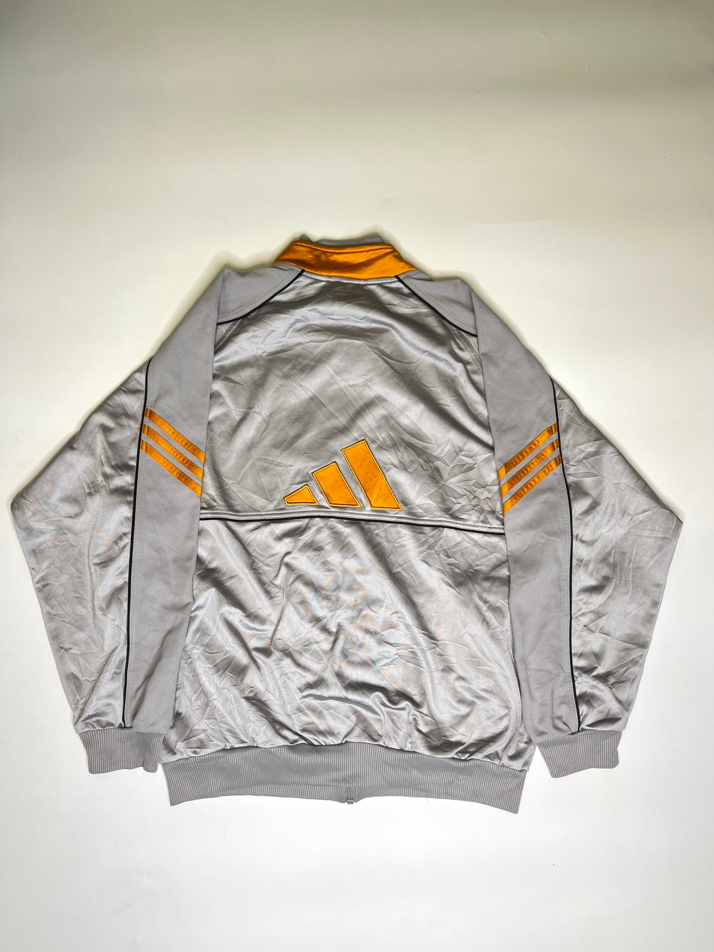 VINTAGE 1990s ADIDAS ZIPPER BACKLOGO (L)
