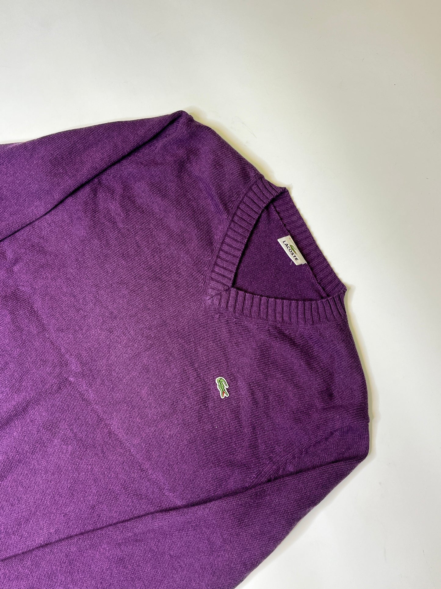 PURPLE LACOSTE KNIT SWEATER (~M)