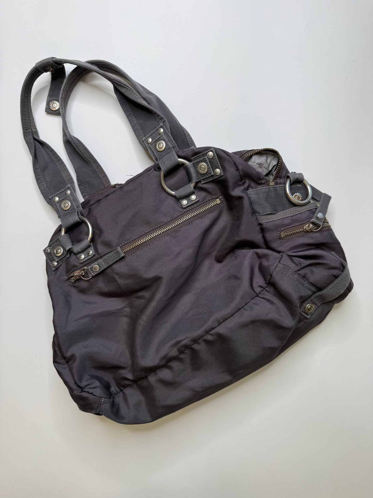 GEORGE GINA & LUCY NYLON SATCHEL – LILAC "DOUBLE B"