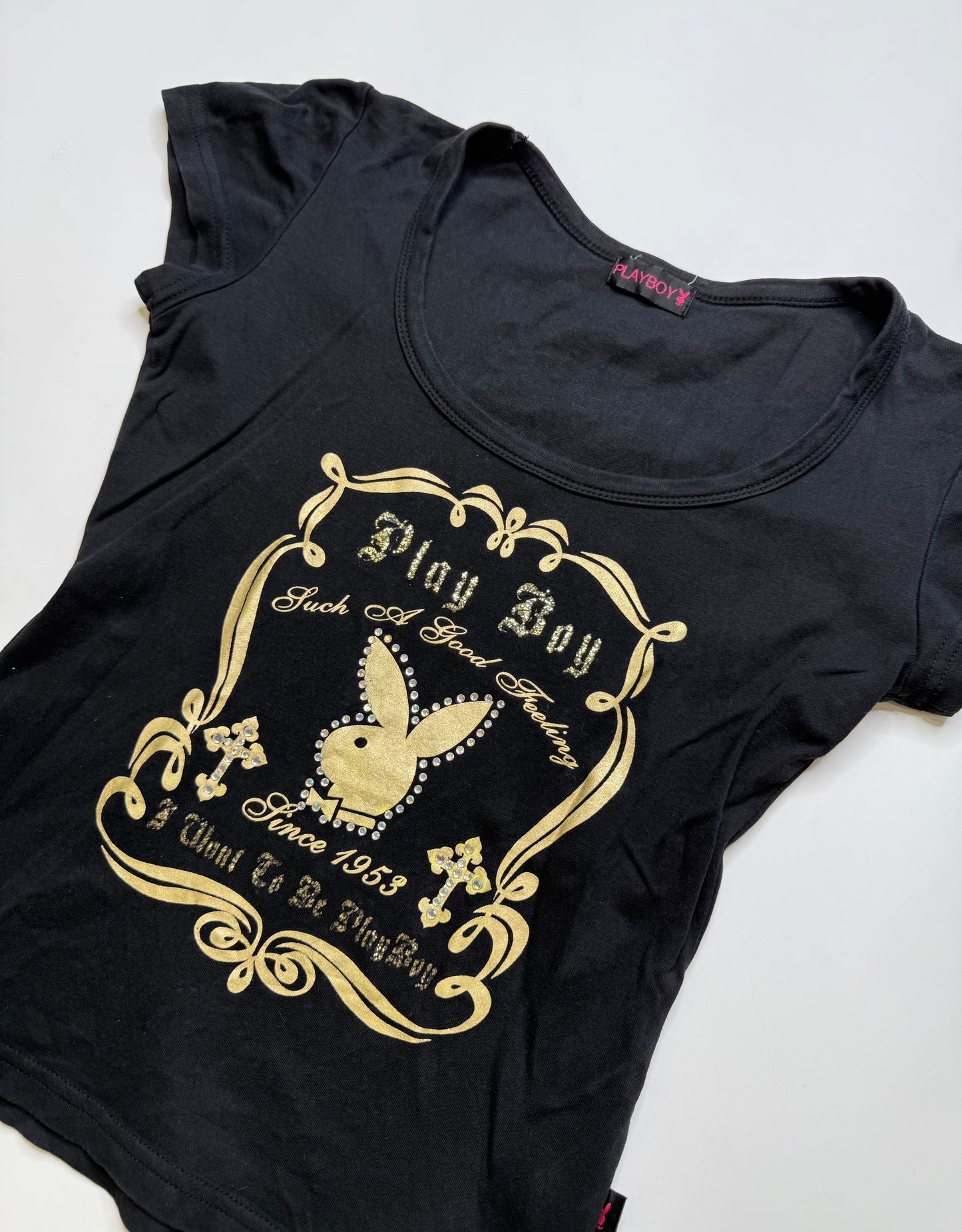 PLAYBOY GOTHIC LOGO TEE – BLACK (M-L)