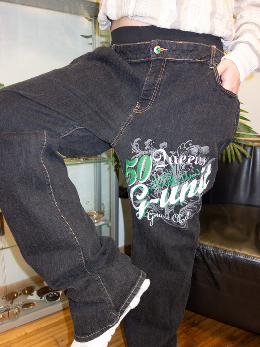 RARE VINTAGE G-UNIT HIP-HOP BAGGY JEANS (~L)