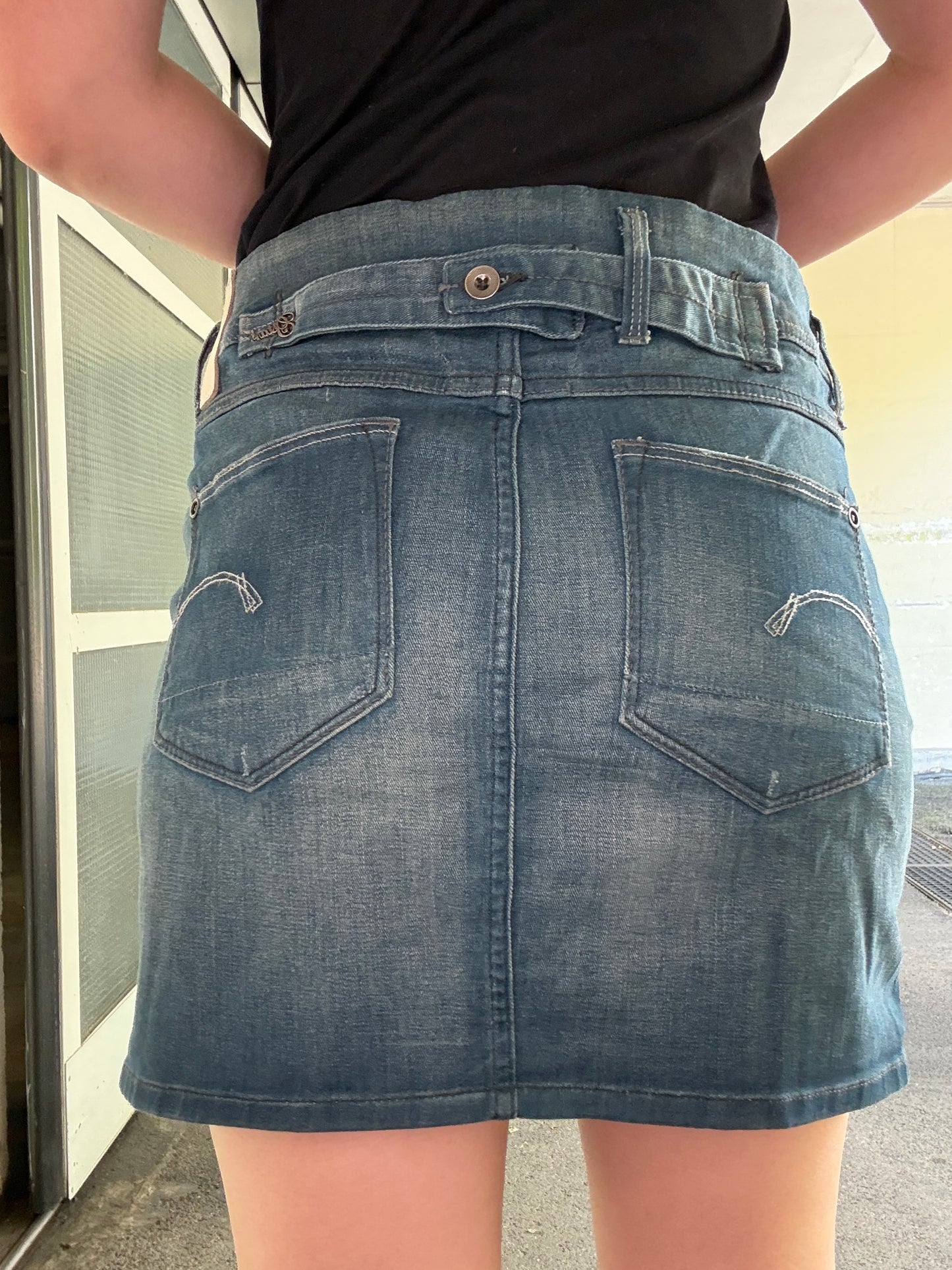 G STAR BLUE DENIM SKIRT (30, ~M)