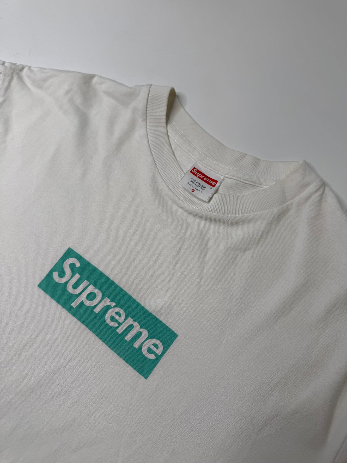 SUPREME x TIFFANY&CO TEAL BOX LOGO TEE WHITE (S)