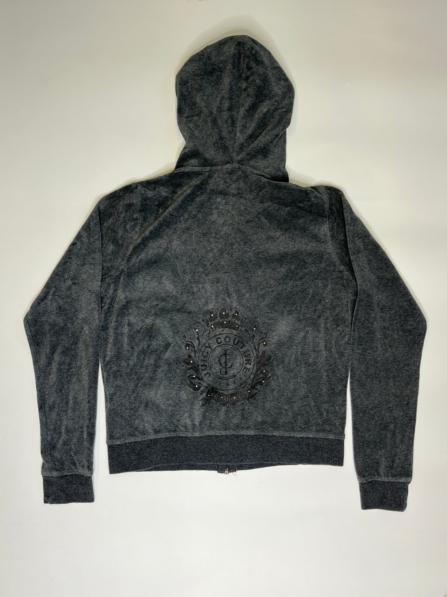 JUICY COUTURE ZIPPER GREY 2000s EMBELLISHED (~M-L)