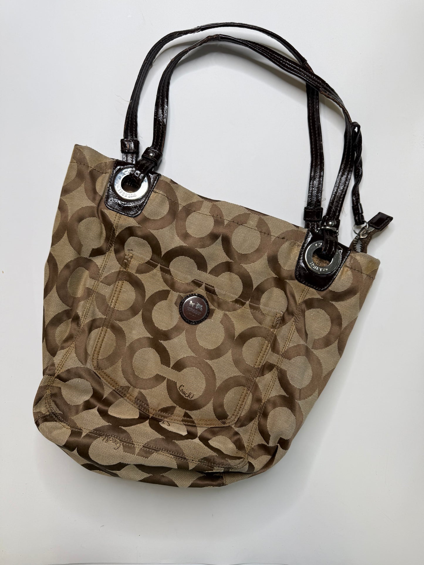 COACH VINTAGE OP ART SIGNATURE TOTE BAG