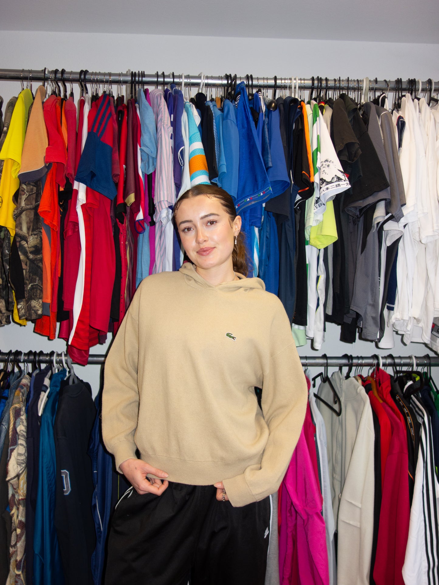 LACOSTE WOOL HOODIE  (S-M)