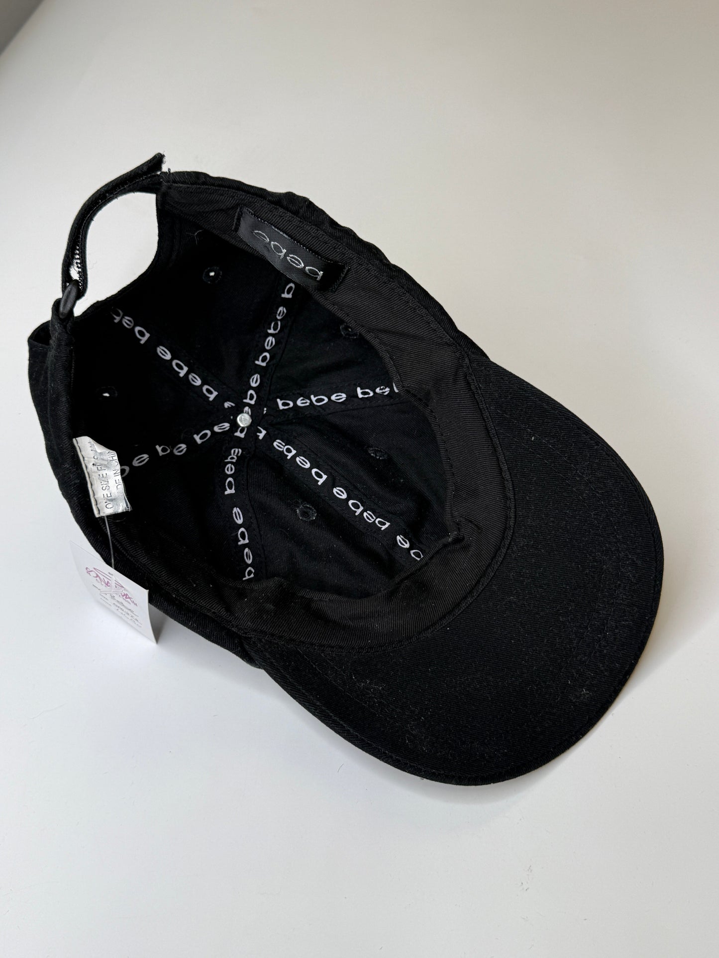 BEBE VINTAGE CAP RHINESTONE LOGO